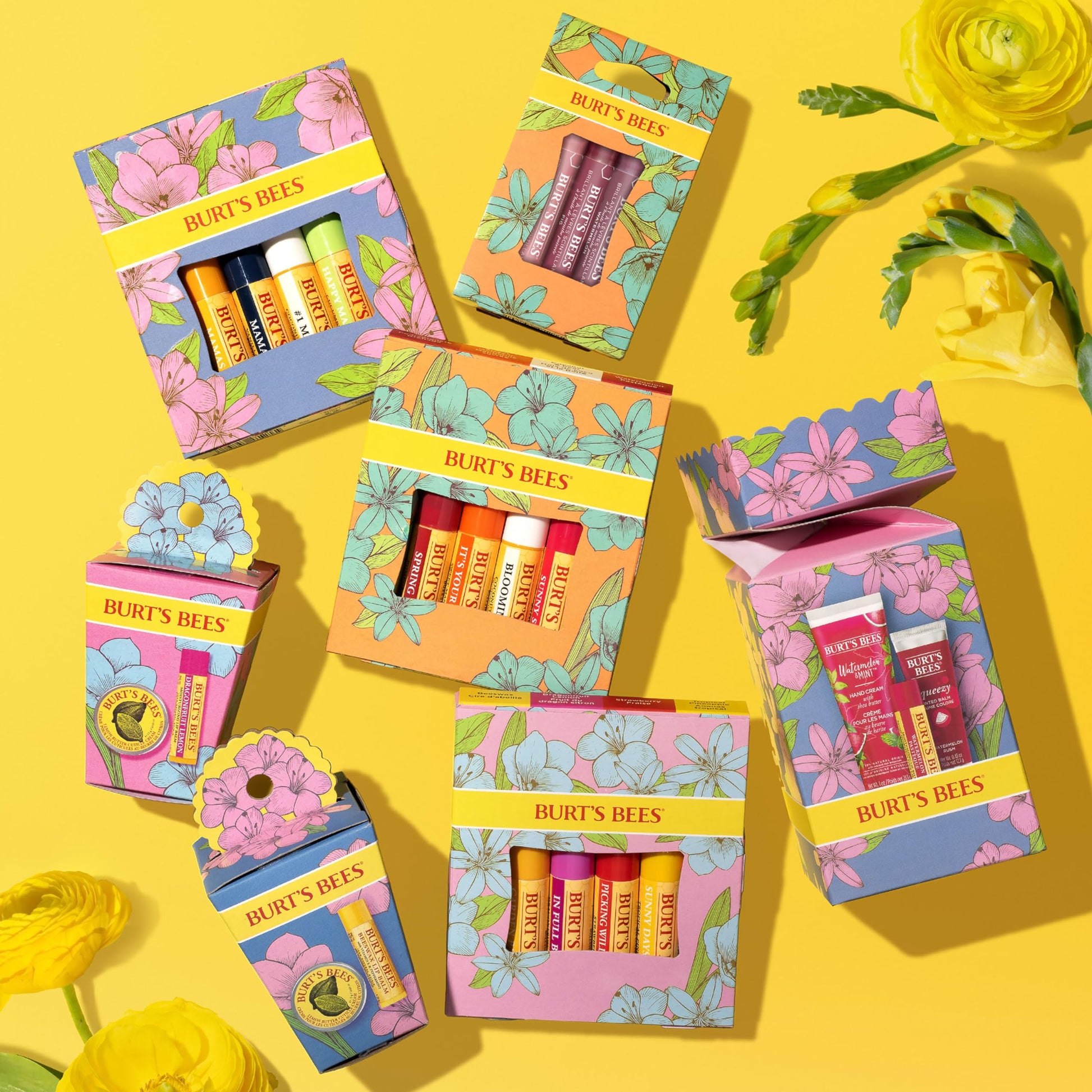 Burt's Bees set de regalo, Granada, Coco y pera, sandía, y mandarina, 4x4.25gr