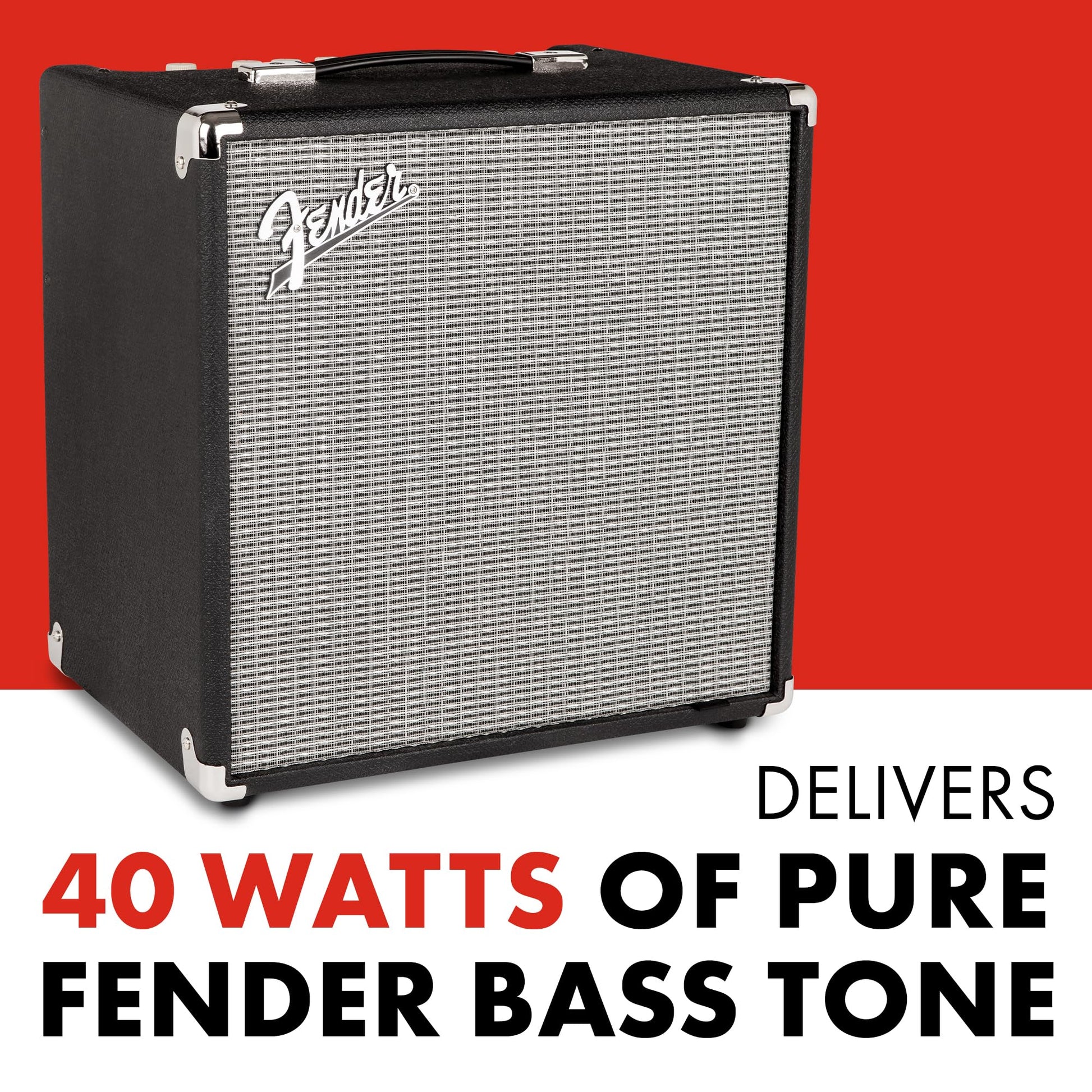 Fender Rumble 40 V3 Bass Amp for Bass Guitar, Bass Combo, 25 Watts, with 2-Year Warranty 8 Inch Speaker, with Overdrive Circuit and Mid-Scoop Contour Switch