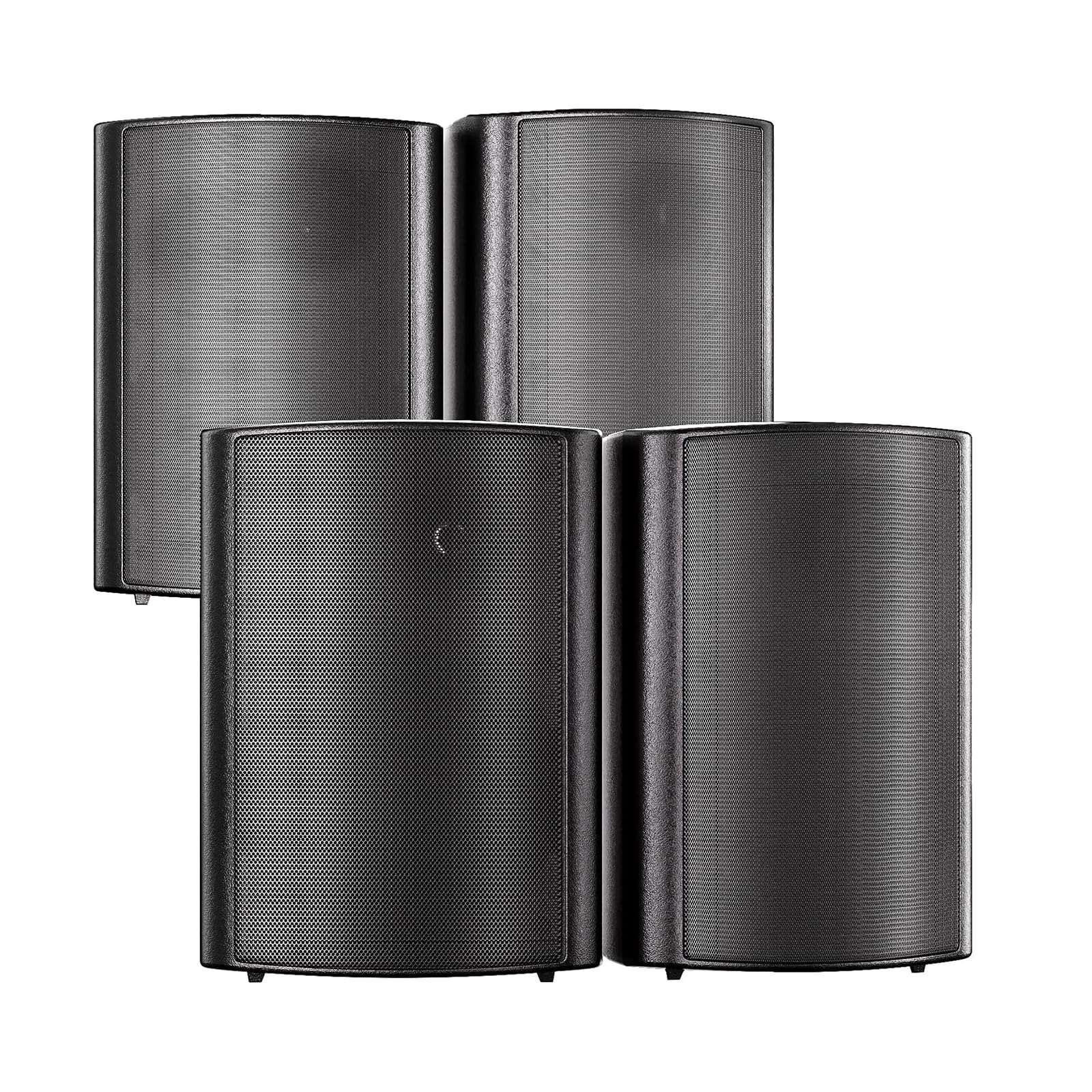 STUDIOFINIX 800W 6.5 Inch Bluetooth Altavoces de Exterior con Amplificador Multifuncional Sistema de Altavoces de Pared Resistente a la Intemperie para Patio Jardín Piscina Casa (4 Altavoces, Negro)