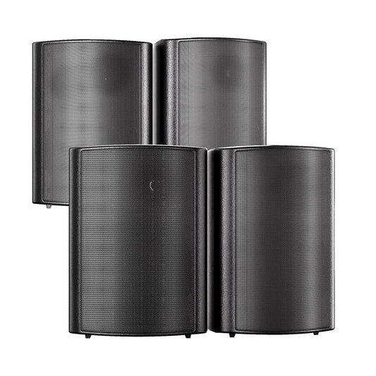 STUDIOFINIX 800W 6.5 Inch Bluetooth Altavoces de Exterior con Amplificador Multifuncional Sistema de Altavoces de Pared Resistente a la Intemperie para Patio Jardín Piscina Casa (4 Altavoces, Negro)