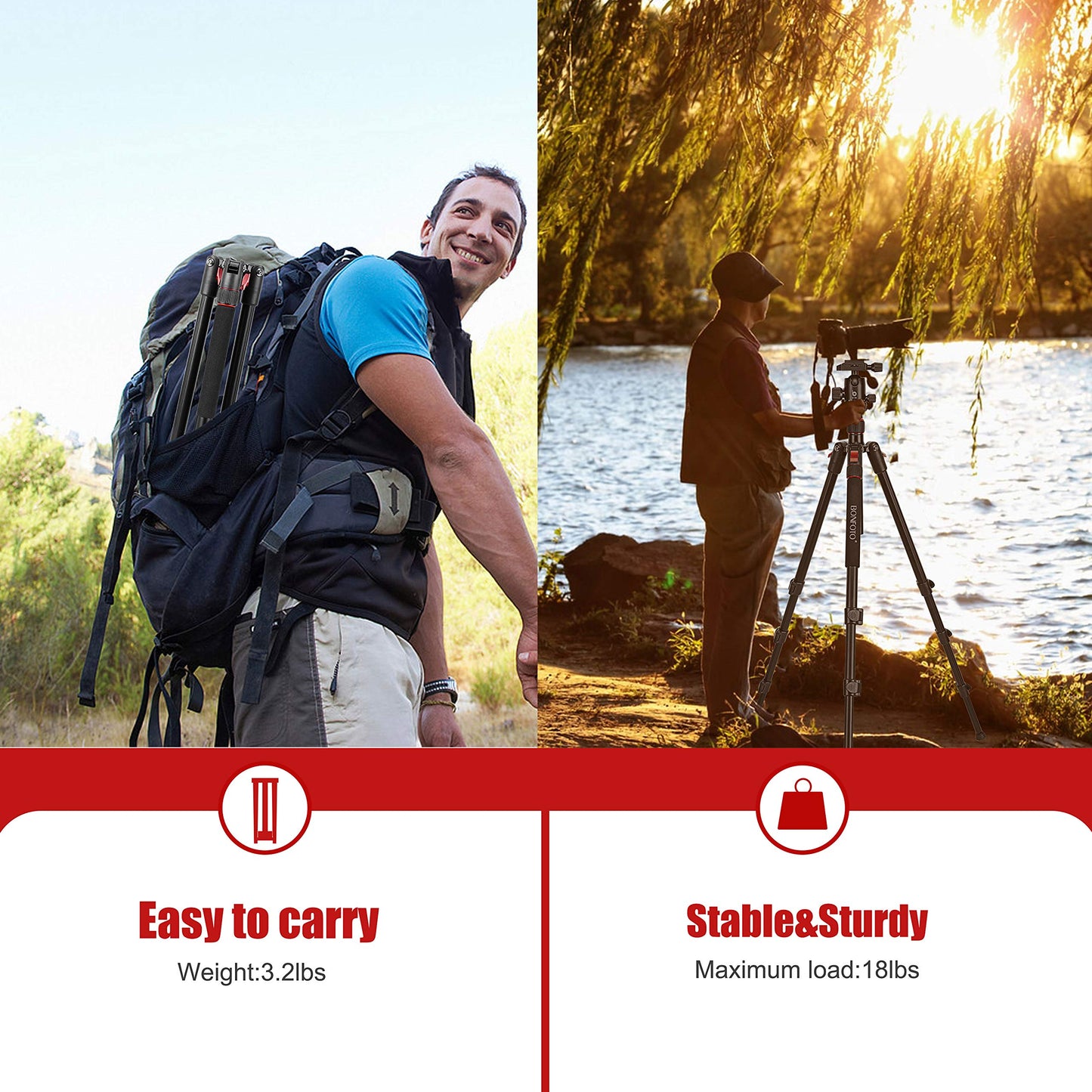 Trípode de Aluminio Estable Canon 70 Pulgadas con Cabeza de Bola de 360 Grados para Fotografía y Viaje