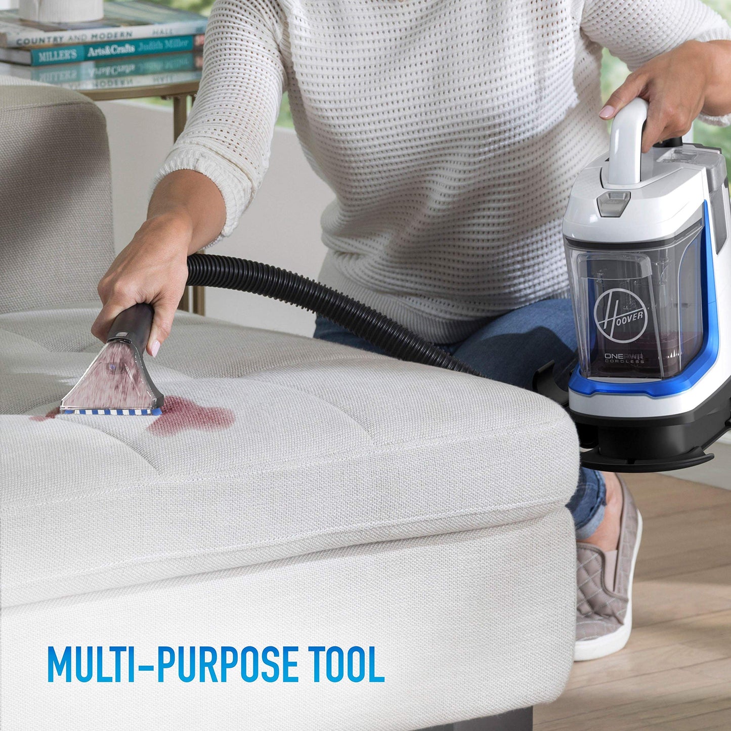 Hoover BH12001 Spotless Go - Removedor de Manchas y Manchas Funciona con Pilas, Color Azul