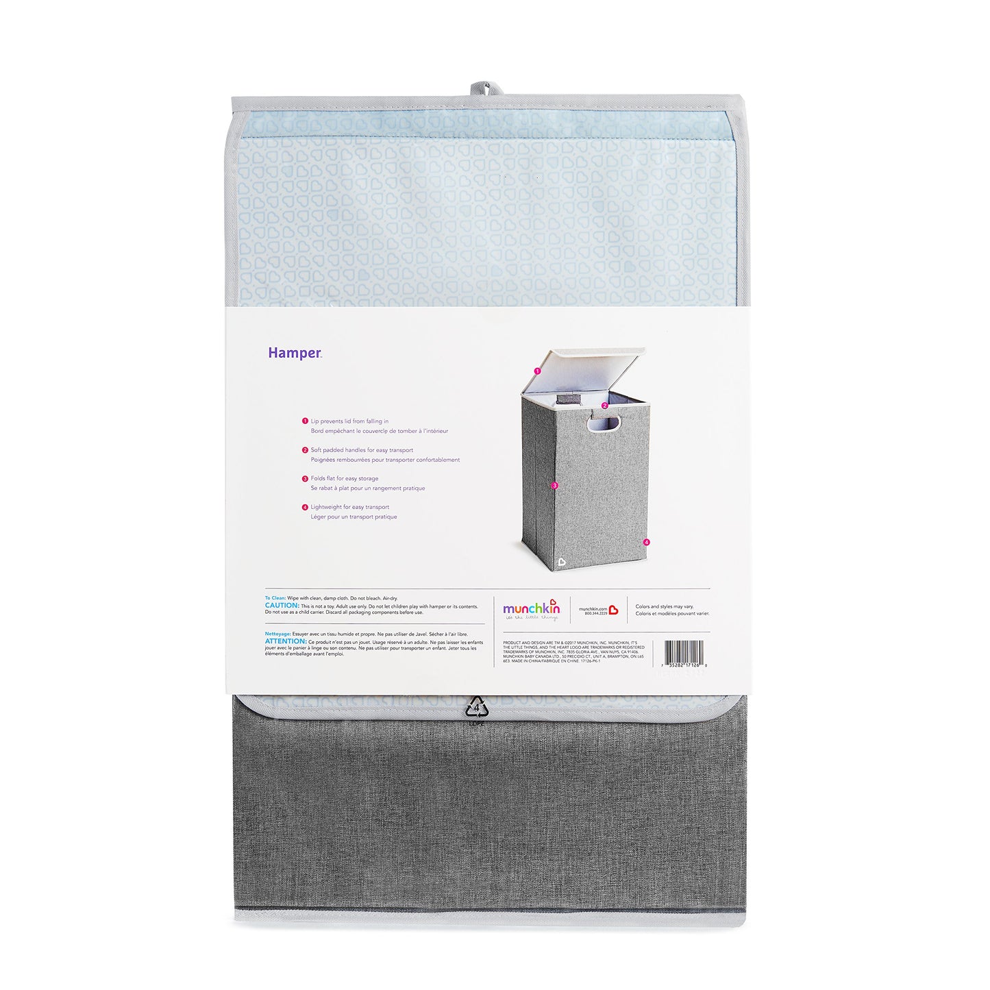Munchkin® Hamper™ Organizador de lavandería con tapa, gris