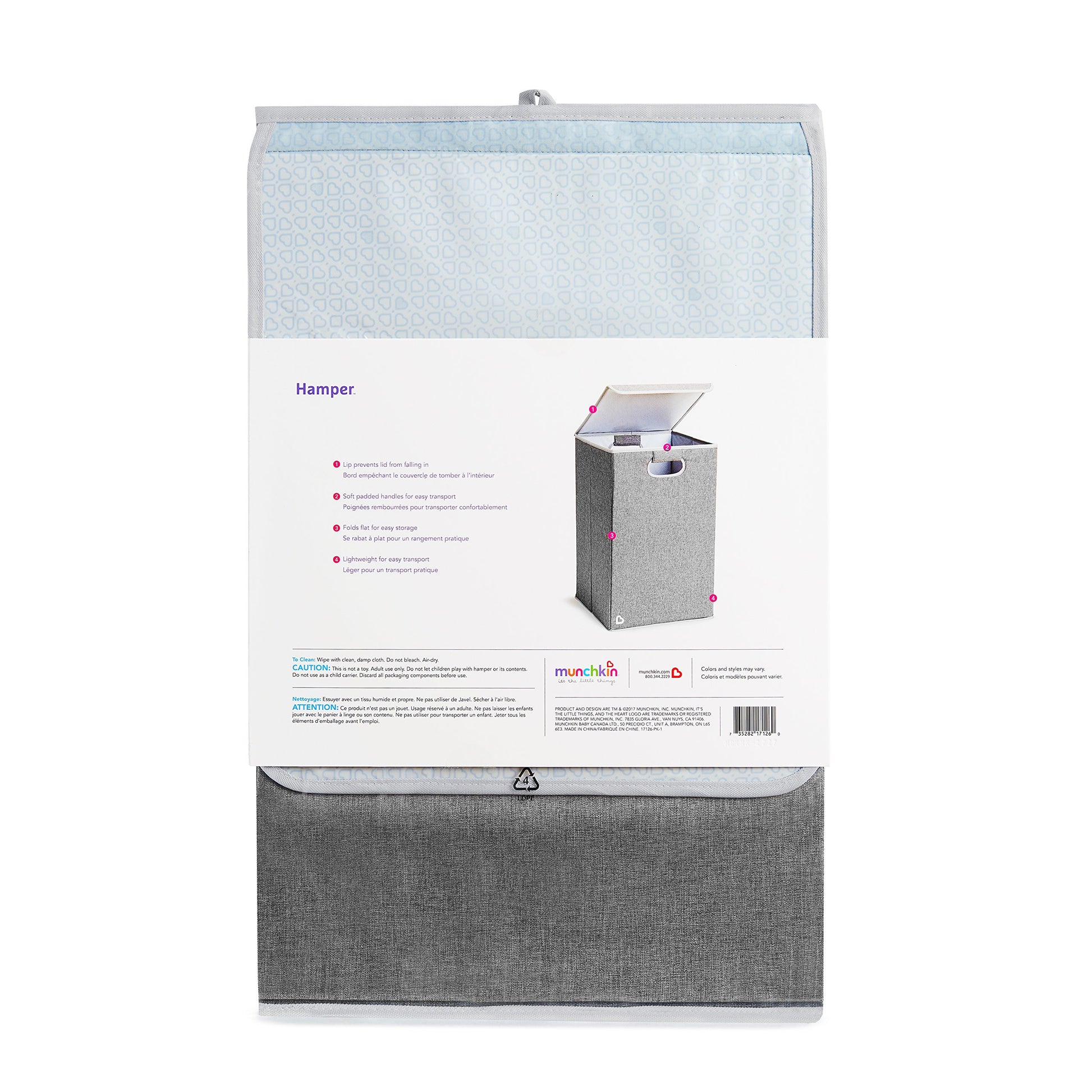 Munchkin® Hamper™ Organizador de lavandería con tapa, gris