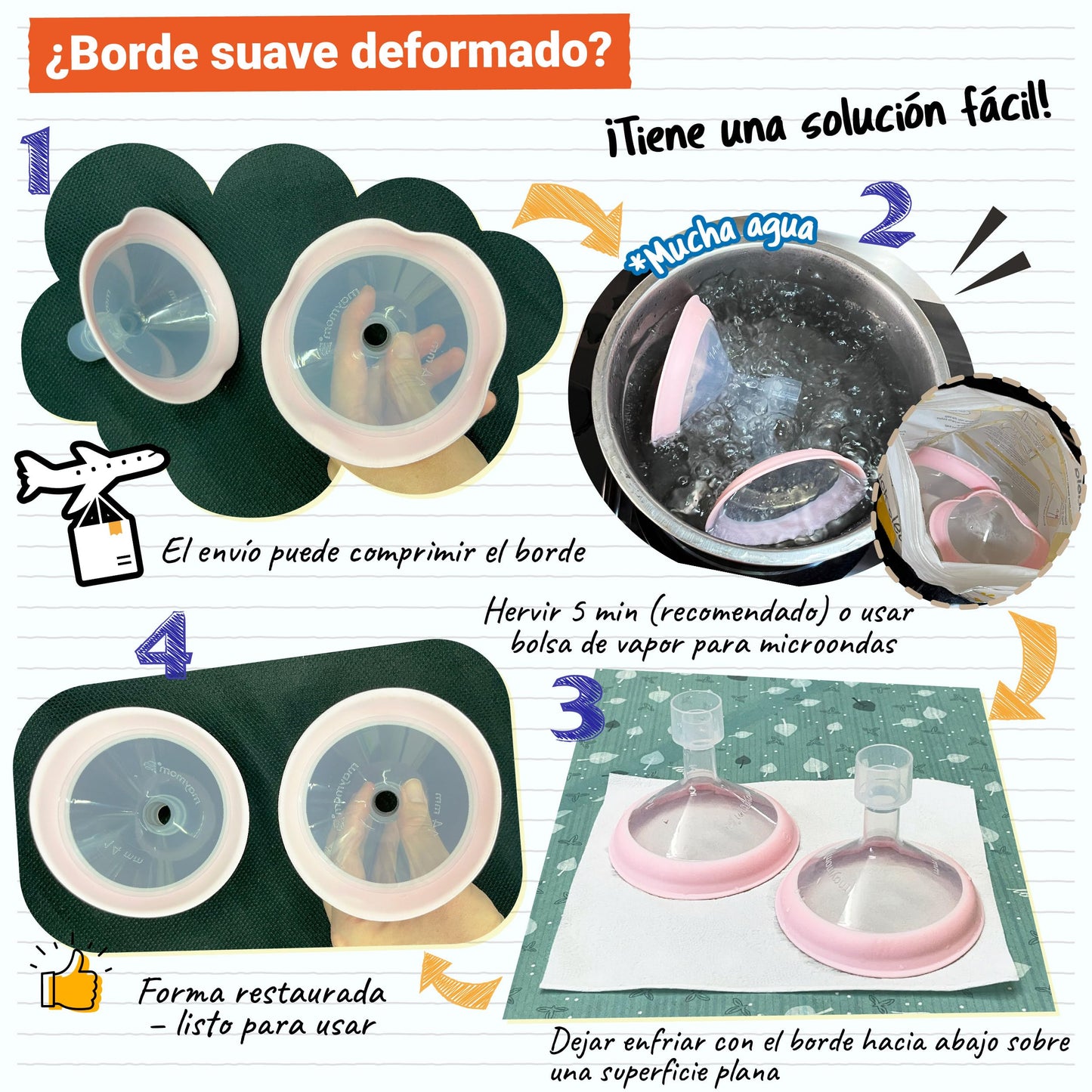 Embudo Maymom MyFit Pano de 16 mm, compatibles con extractores Medela – PersonalFit, Freestyle, Harmony, Maxi y conectores Freestyle Flex; compatibles con conectores Maymom de boca ancha/estrecha, 2 piezas