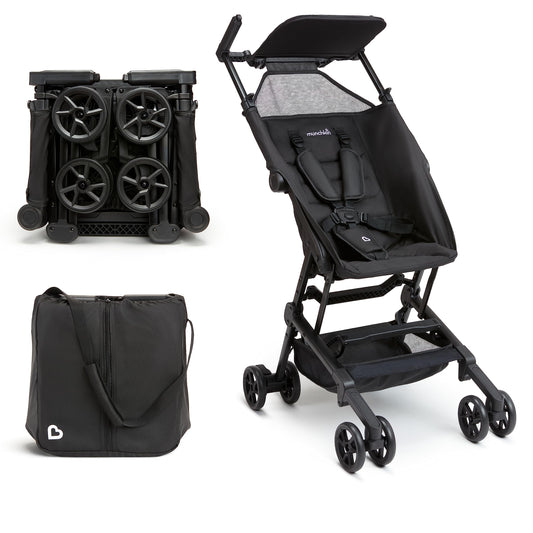 Carriola Munchkin Sparrow Negro Ultra Compacto Ligero para Bebés y Niños Pequeños