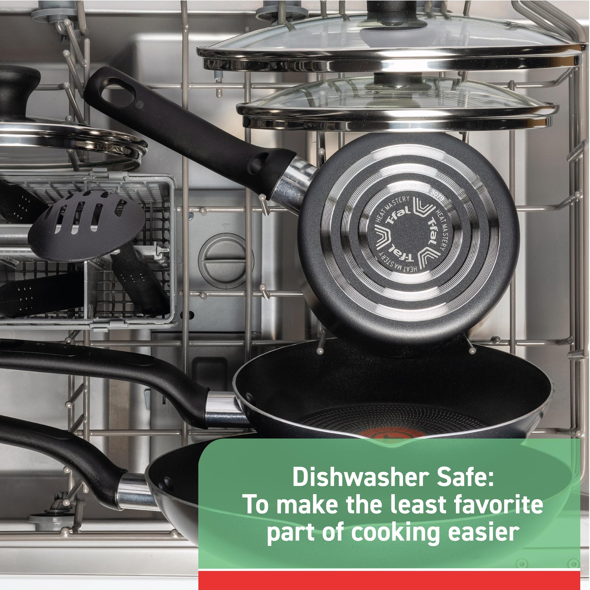 Batería de Cocina T-Fal Roja antiadherente sin aceite 18 Piezas