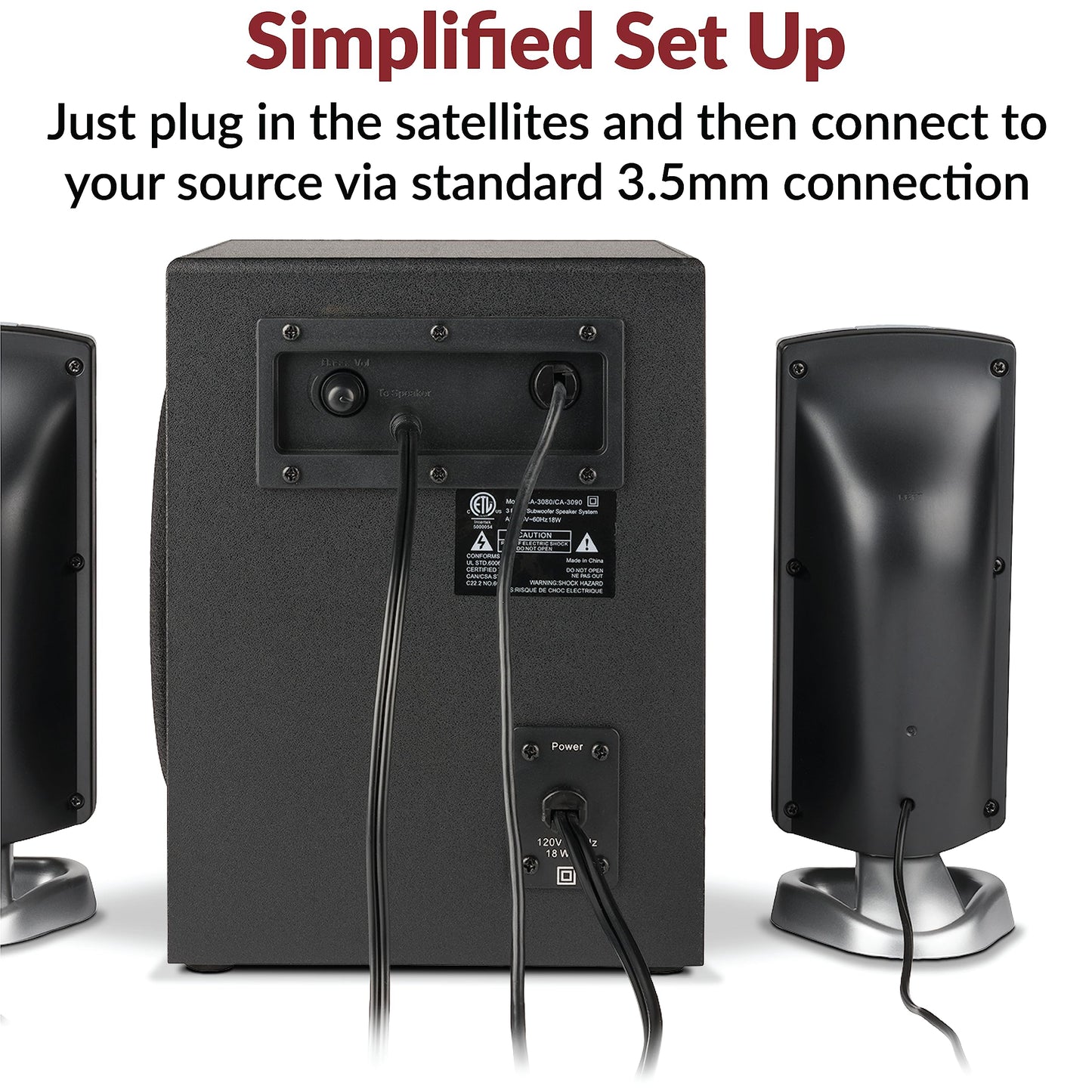 Cyber Acoustics 2.1 Computer Speakers (CA-3090)