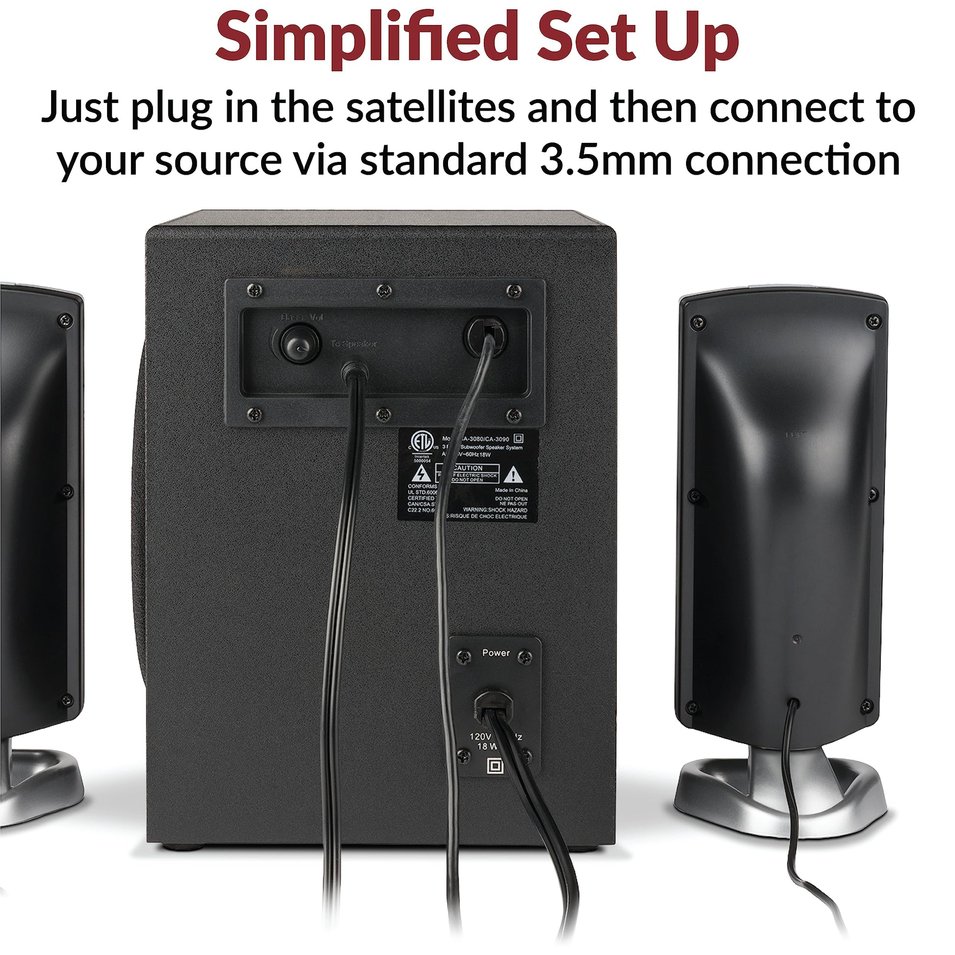 Cyber Acoustics 2.1 Computer Speakers (CA-3090)