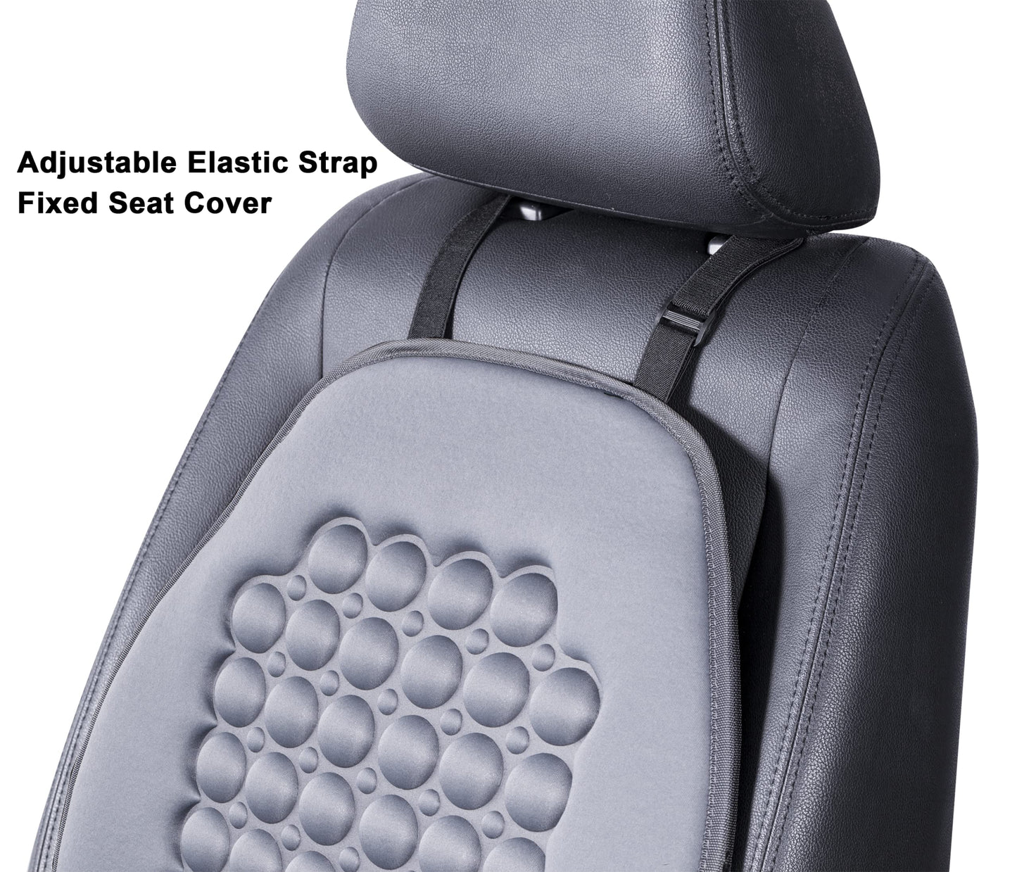 FREMONT AUTO - Funda para asiento de coche transpirable, fabricada con fibra de poliéster de alta calidad y cojín de burbujas con imán de masaje, ajustable para coches, camiones, camionetas, SUV
