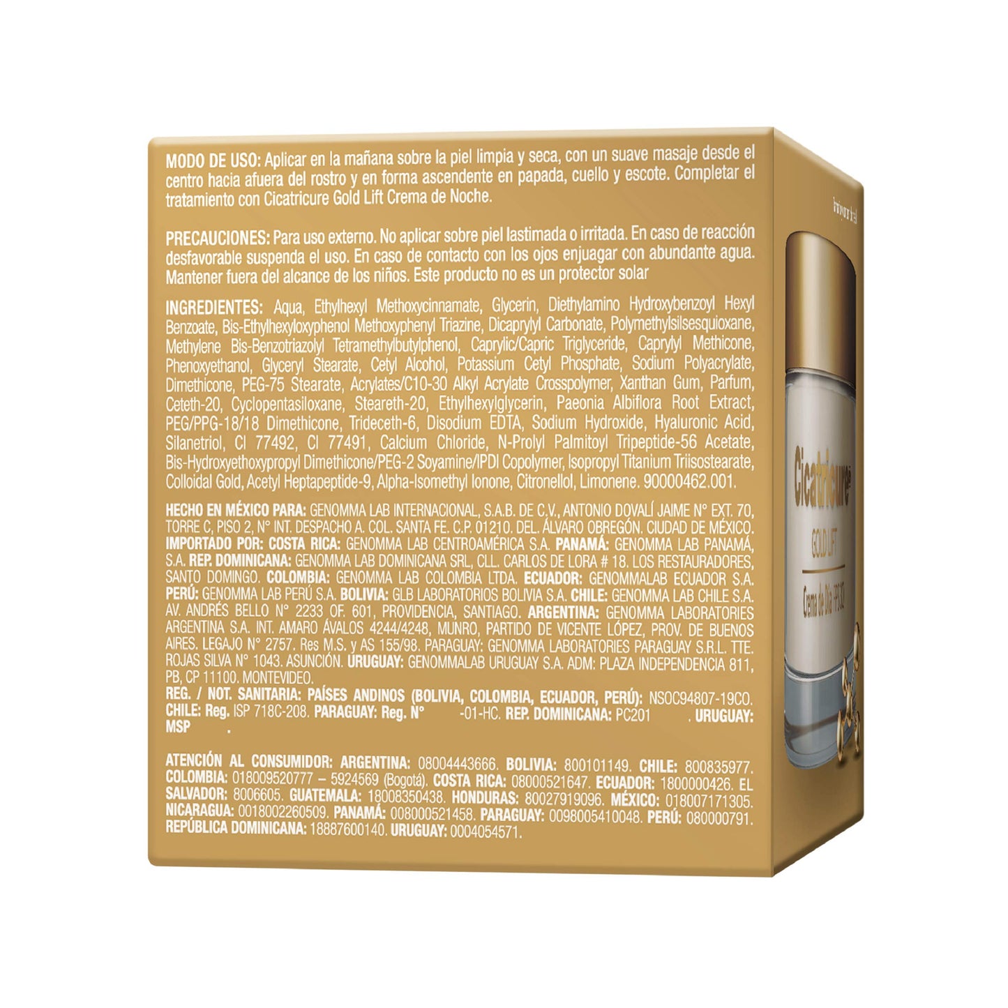 Cicatricure GOLD LIFT Serum Facial con EFECTO TENSOR para rostro cuello y escote + Crema de Día reduce arrugas gravitacionales mejora la elasticidad y producción de colágeno