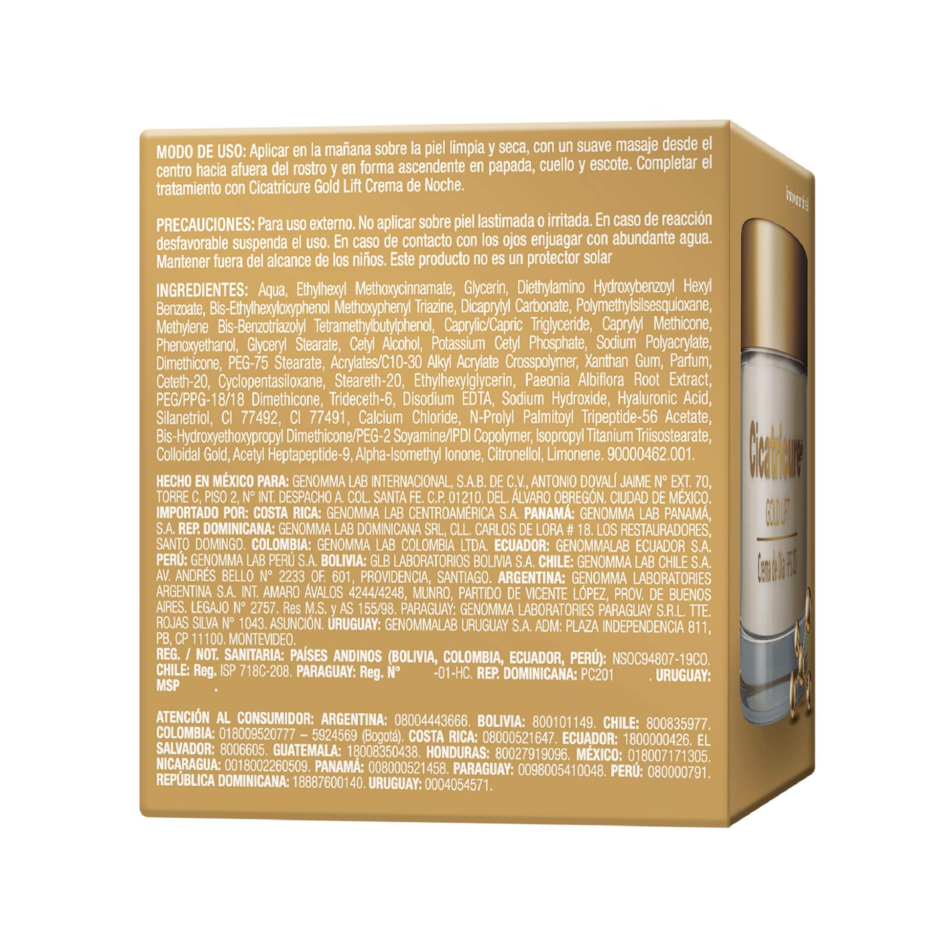 Cicatricure GOLD LIFT Serum Facial con EFECTO TENSOR para rostro cuello y escote + Crema de Día reduce arrugas gravitacionales mejora la elasticidad y producción de colágeno