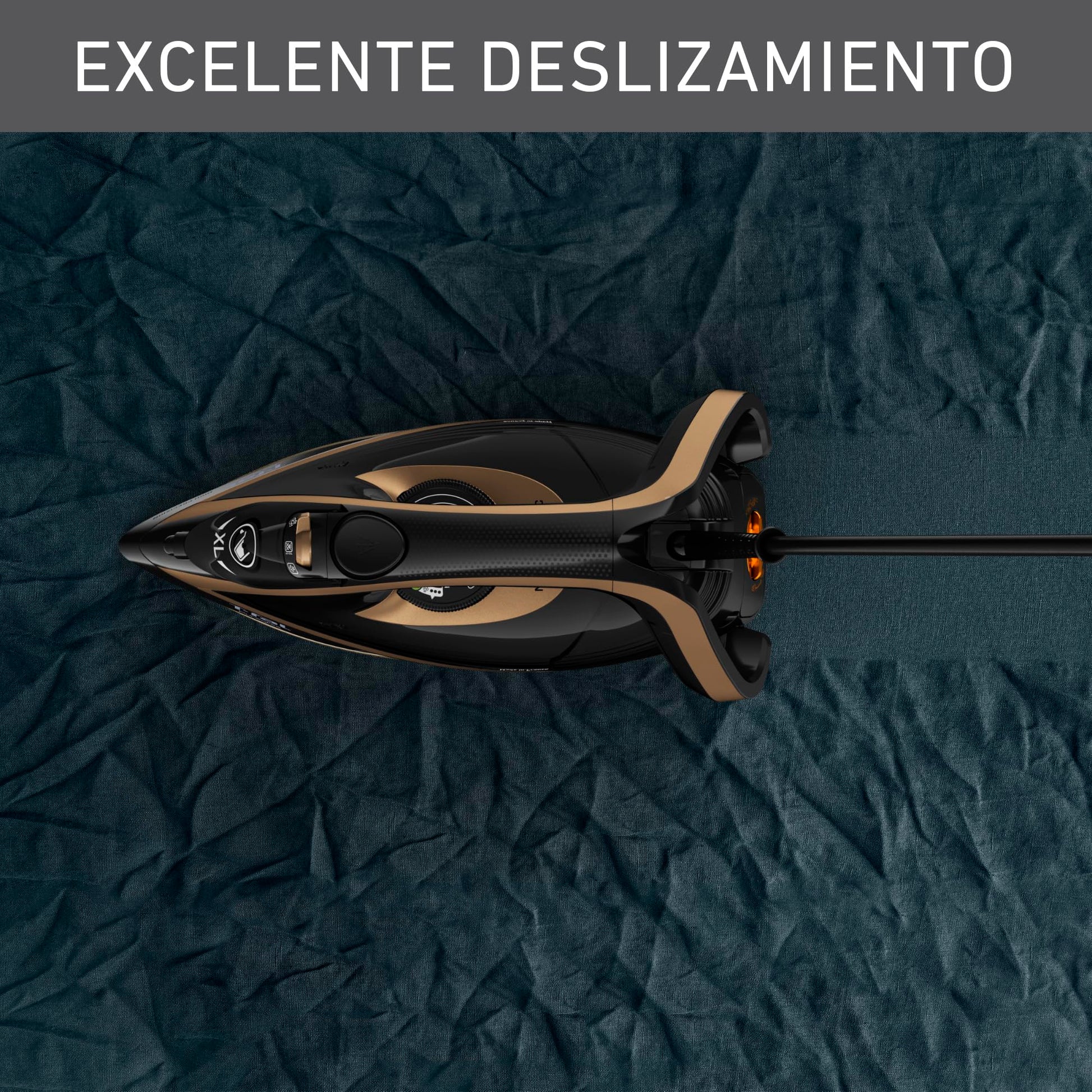 Plancha de Vapor T-fal Dorada y Negra Anti-Calc 1800 W con Apagado Automático