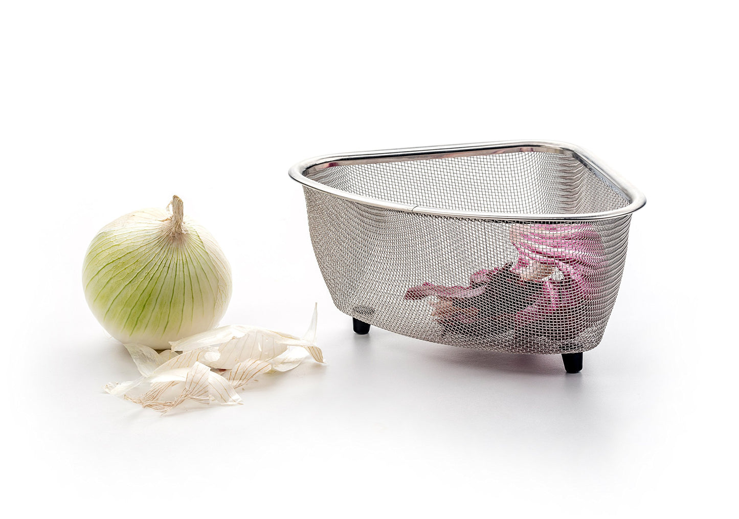 Colador de Malla RSVP International Endurance Acero Inoxidable Cesta Pequeña para Fregadero