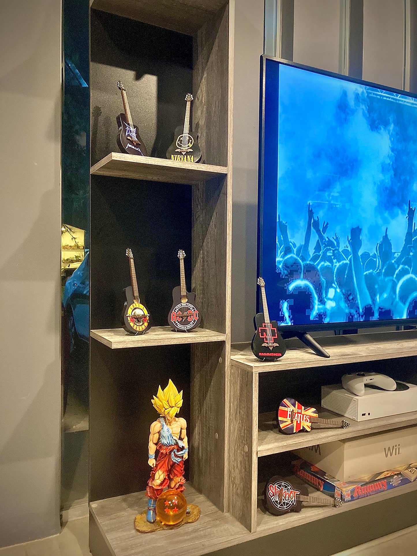 Guitarra Miniatura Hecho a Mano Coleccionable Mini Guitarra Artesanía Mexicana para Regalos (Metalica)