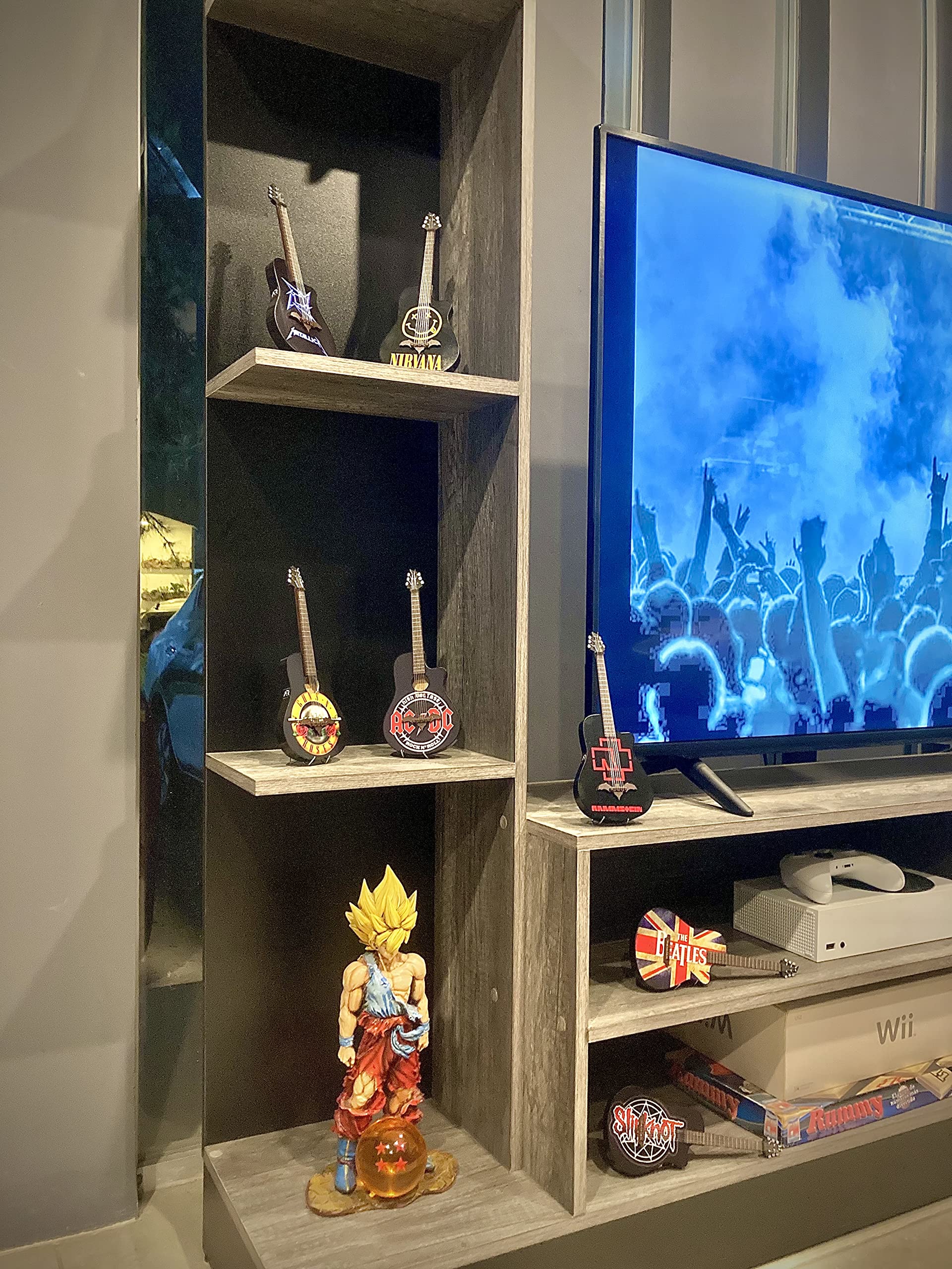 Guitarra Miniatura Hecho a Mano Coleccionable Mini Guitarra Artesanía Mexicana para Regalos (AC DC)