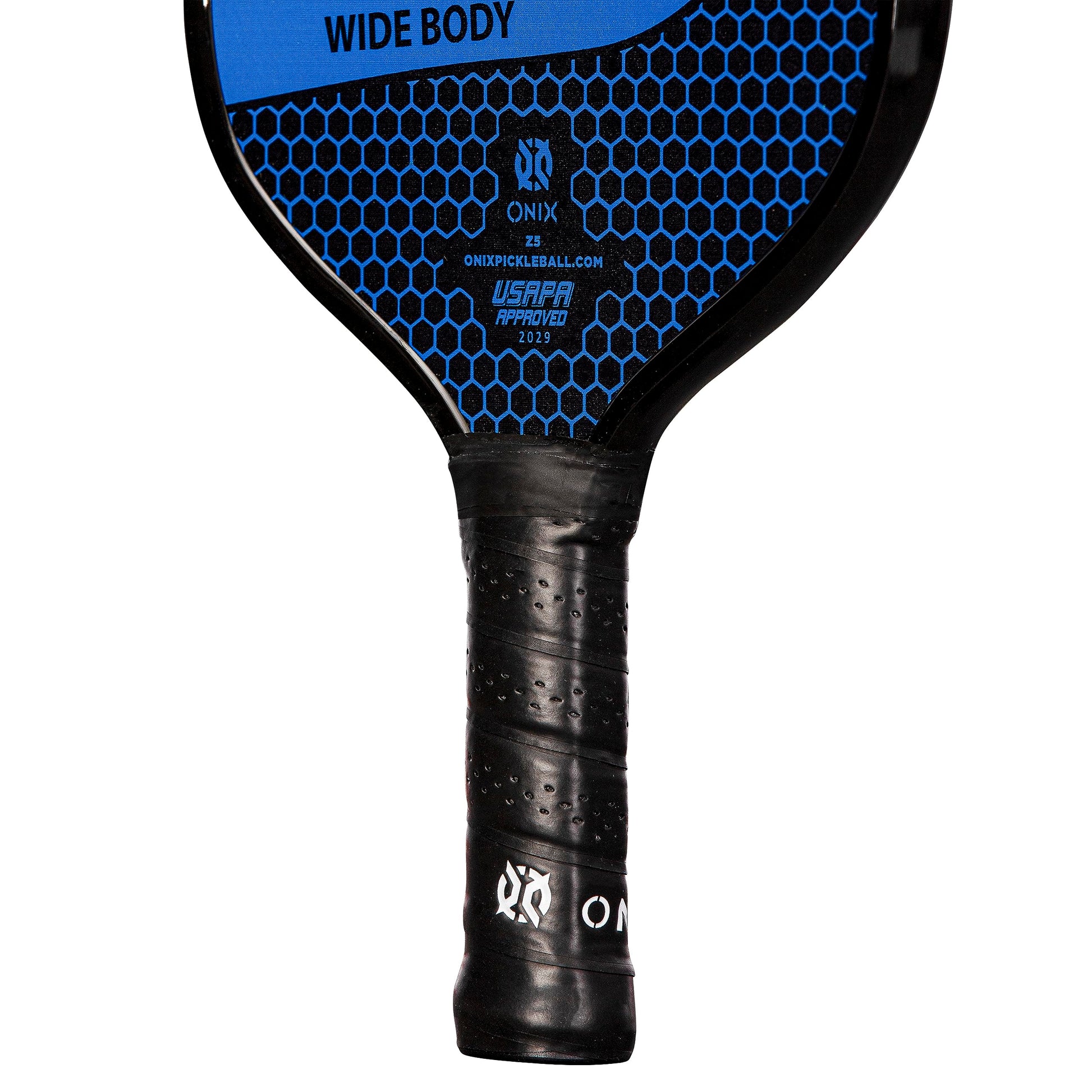 Paleta de Pickleball Onix Graphite Z5 Azul con Cara de Fibra de Carbono y Agarre Cómodo