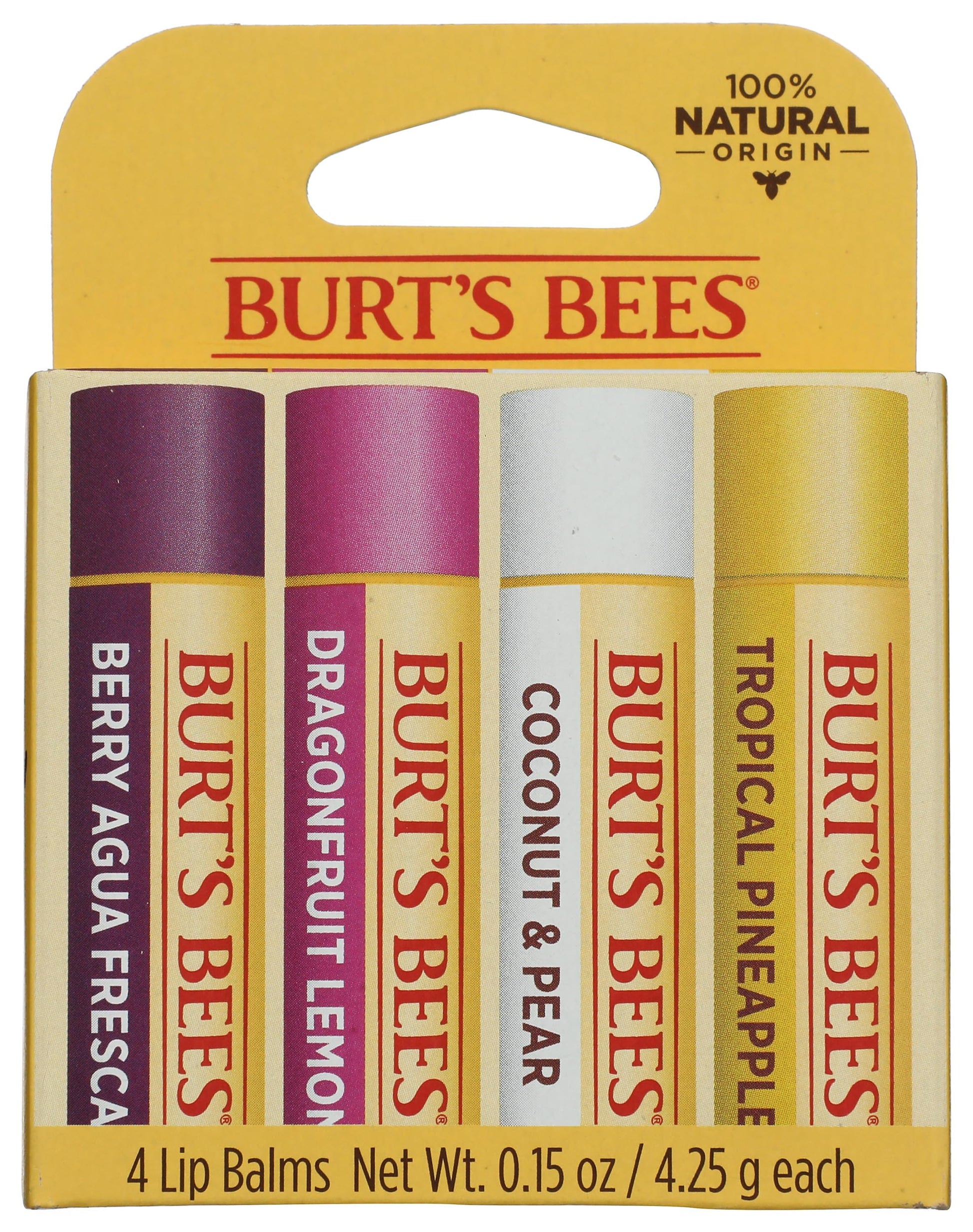 Burts Bees Tropical Assortment Lip Balm, 0.6 OZ