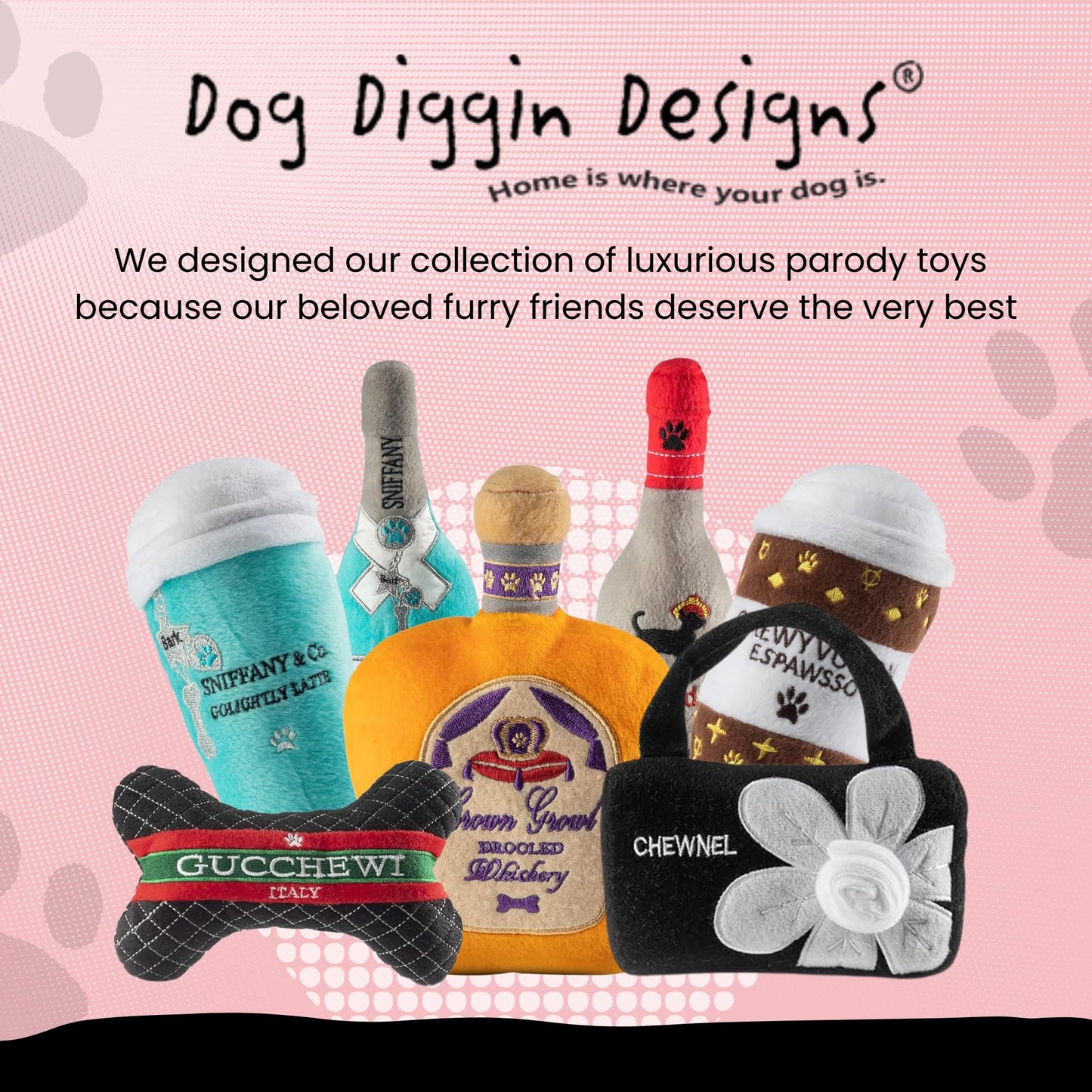 Juguetes de Peluche con Sonido Dog Diggin Designs Nouveau Haute Coffee Station únicos para Perros