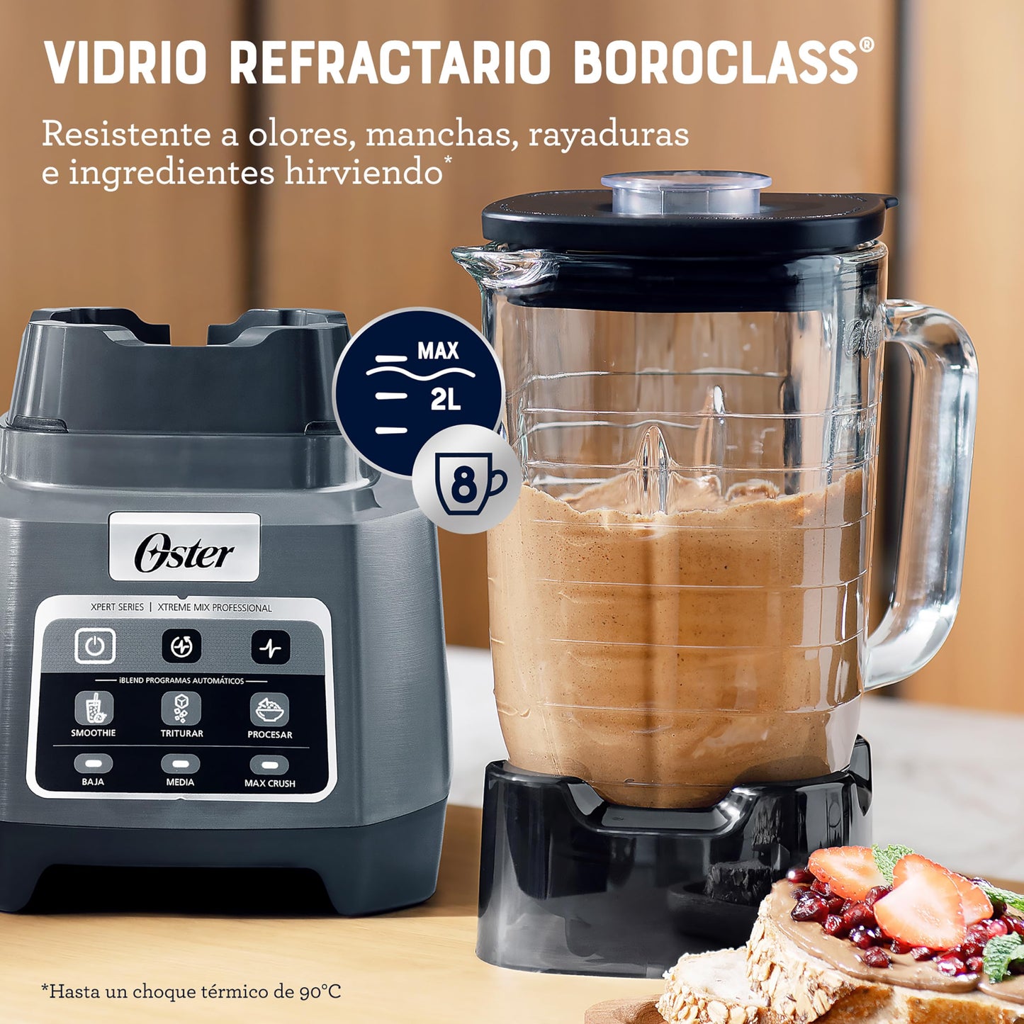 Licuadora Profesional Oster Gris XTREME MIX con iBLEND y MAX CRUSH Tecnología Reversible