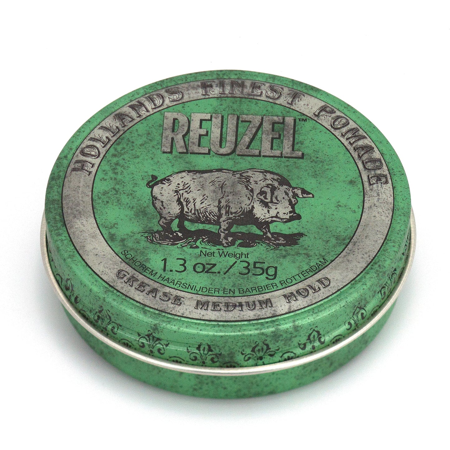 Reuzel Green pomada de vaselina de fijación media - Fórmula vegana con aceite concentrado para peinar, fijación orgánica y firme - Sin brillo define y embellece el cabello - Fragancia original - 35 g