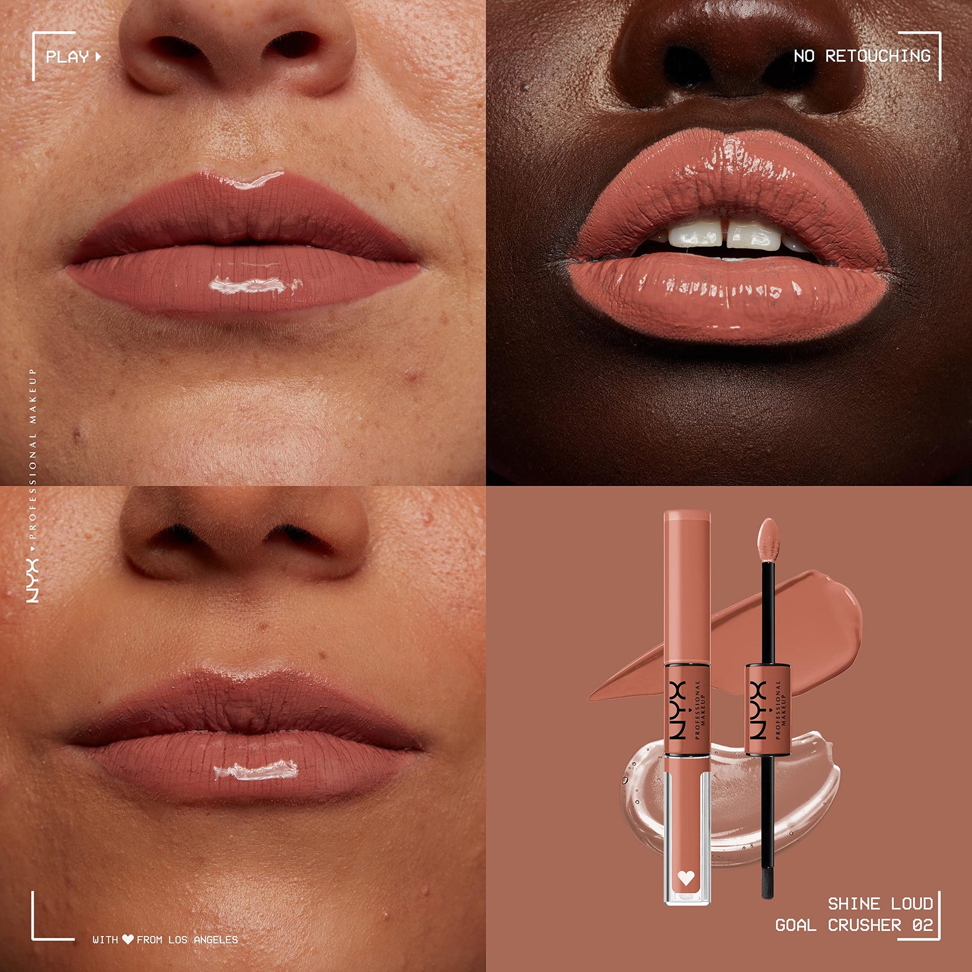 NYX Professional Makeup, Shine Loud, Labial Líquido Larga Duración, Goal Crusher