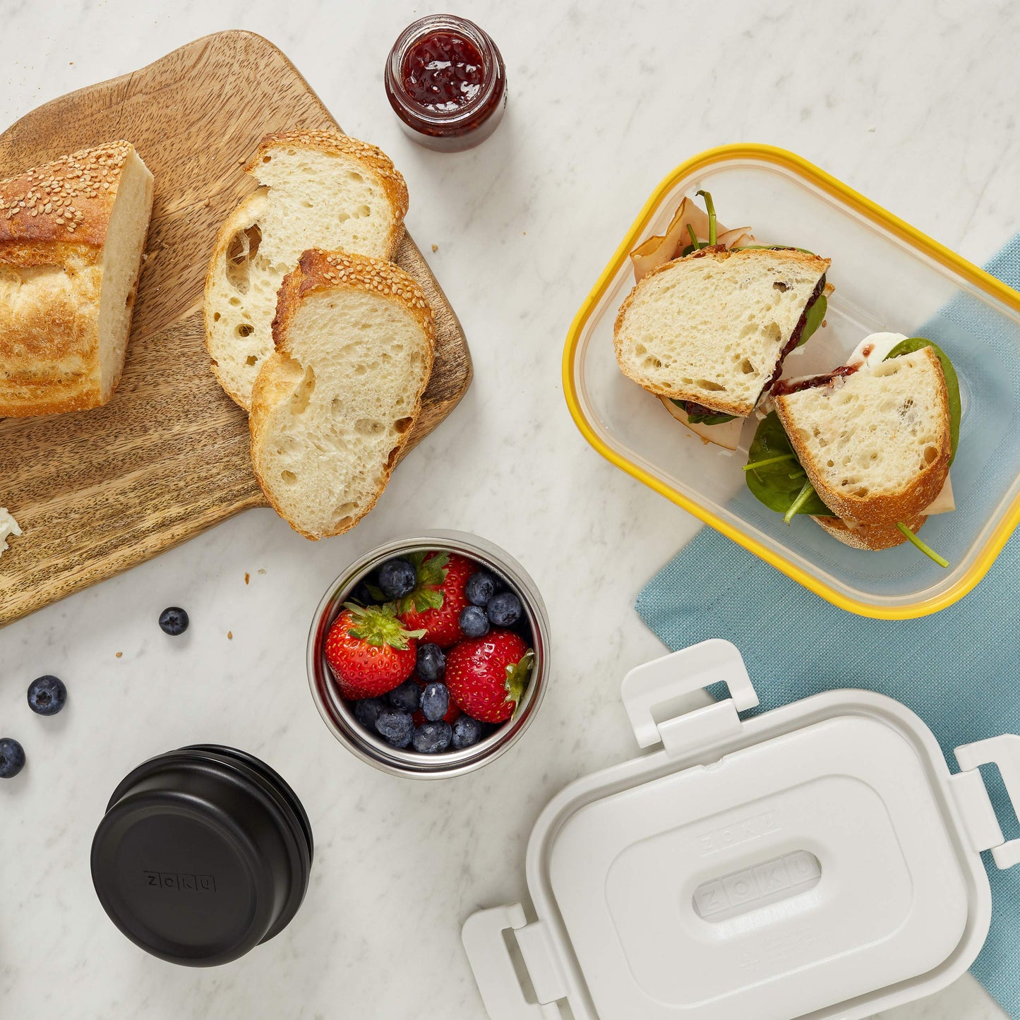 Zoku Neat Stack - Pack de 4 paquetes de congeladores reutilizables, ultradelgados, no tóxicos, sin BPA