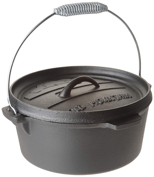 Old Mountain 10176 Pre Seasoned 4-Quart Dutch Oven with Flanged Lid, No Feet by Old Mountain