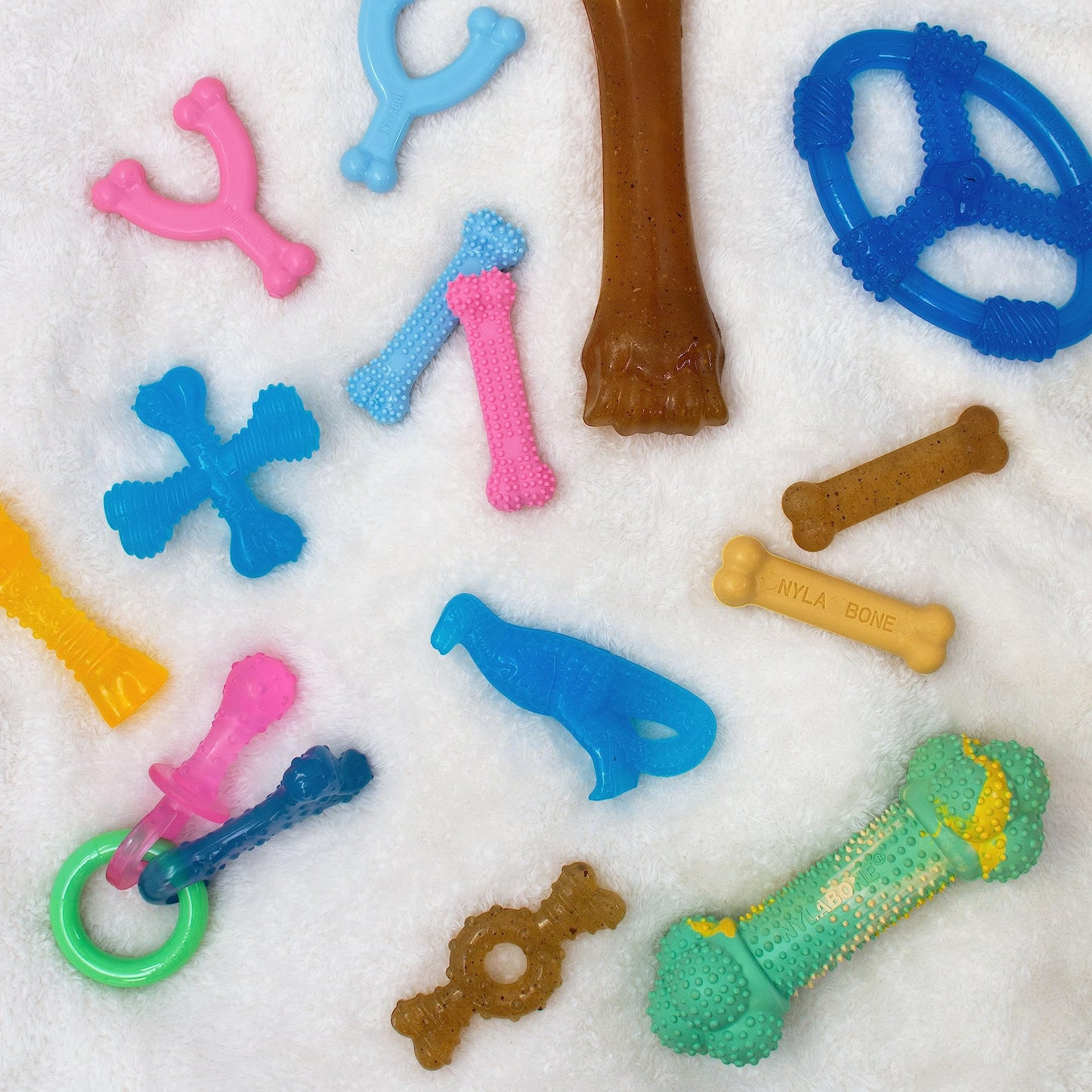 Juguete Masticable para Cachorros Nylabone Azul Petite Wishbone