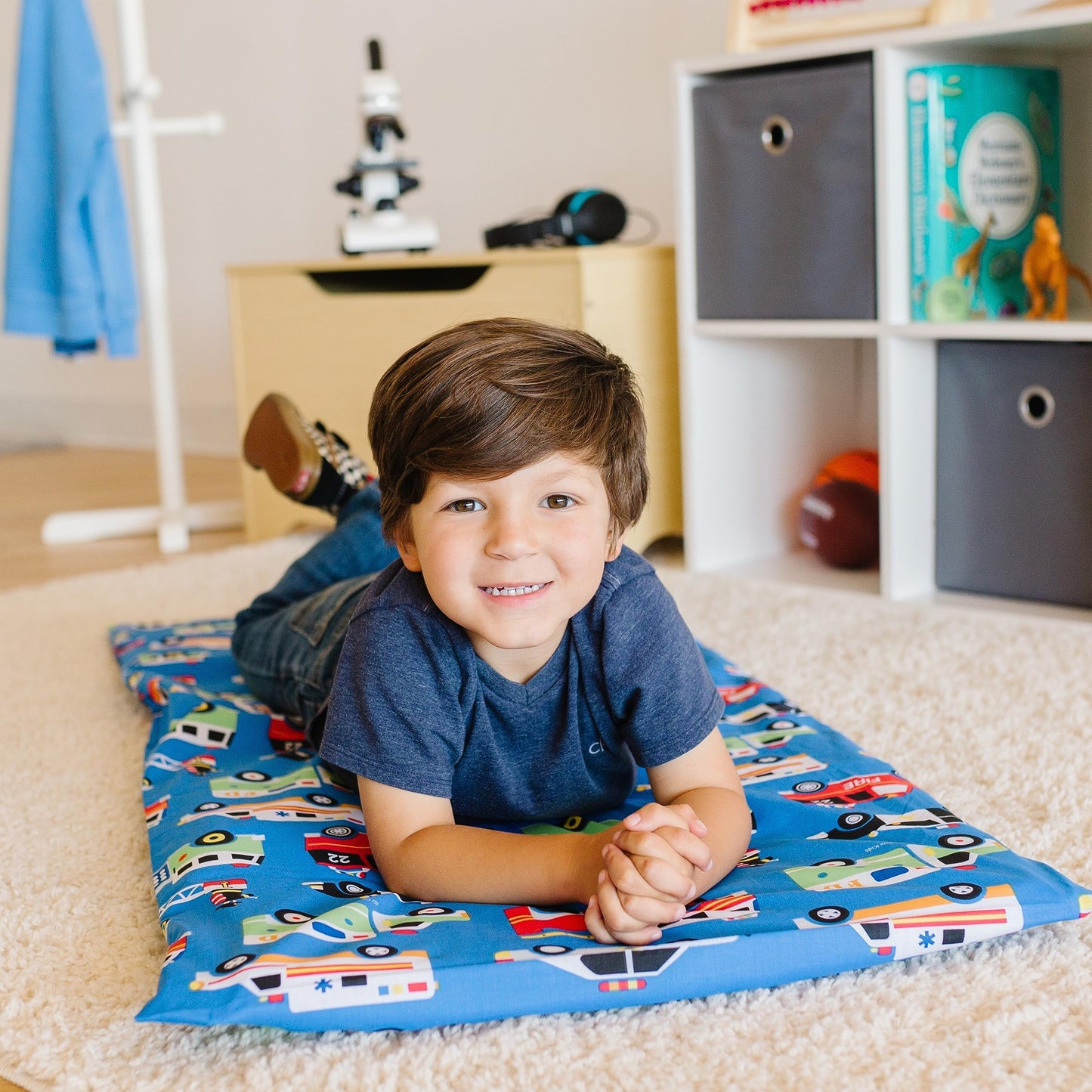 Wildkin - Funda de algodón para Siesta para niños, Suave, Cosida en Solapa, Duradera y se Adapta a Alfombrillas de Vinilo de 1.5 Pulgadas, héroes