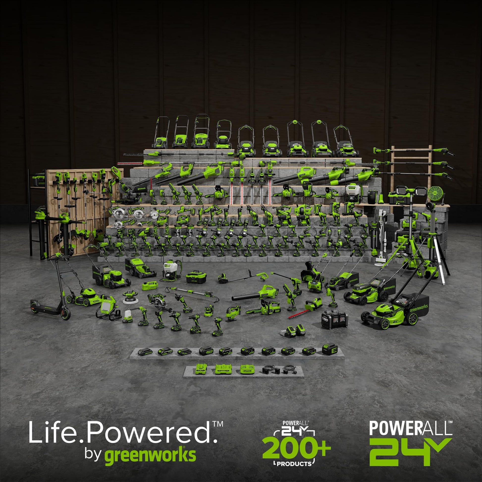 Greenworks Taladro giratorio inalámbrico SDS 1.2J de 24 V, taladro de martillo sin escobillas de 1 pulgada para hormigón, 2 modos y velocidad vairable, batería de 4 Ah y cargador incluido