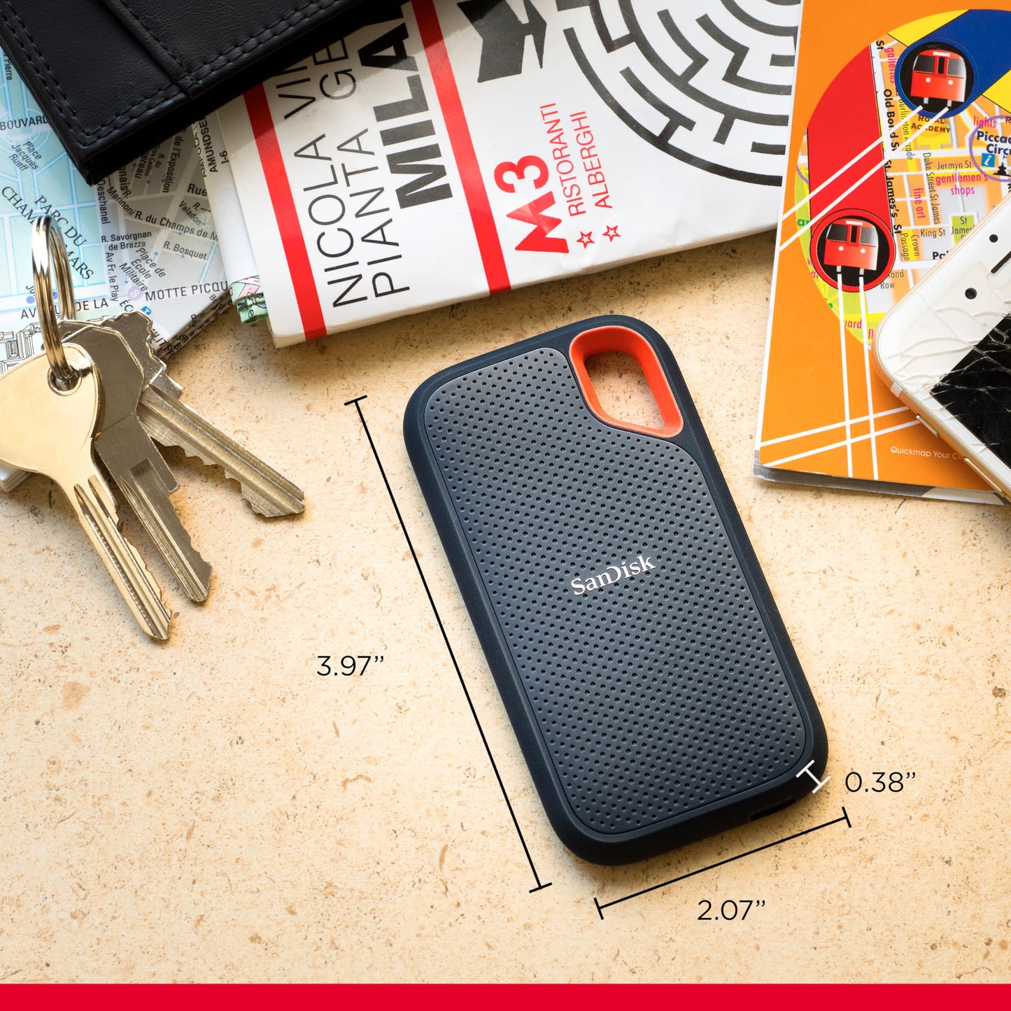 SSD Portátil SanDisk 8 TB Negro Resistencia al Agua y Polvo IP65