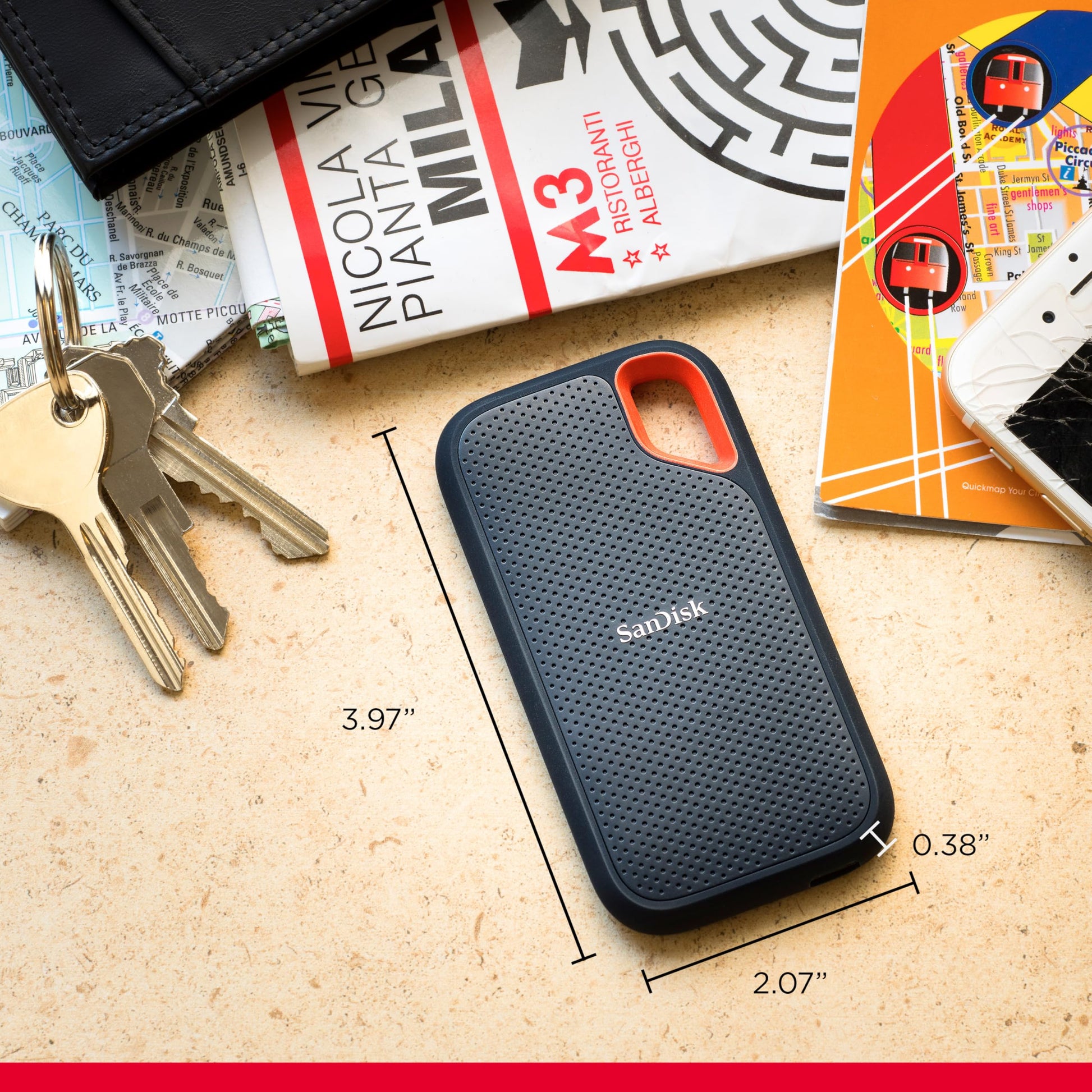 SSD Portátil SanDisk 8 TB Negro Resistencia al Agua y Polvo IP65