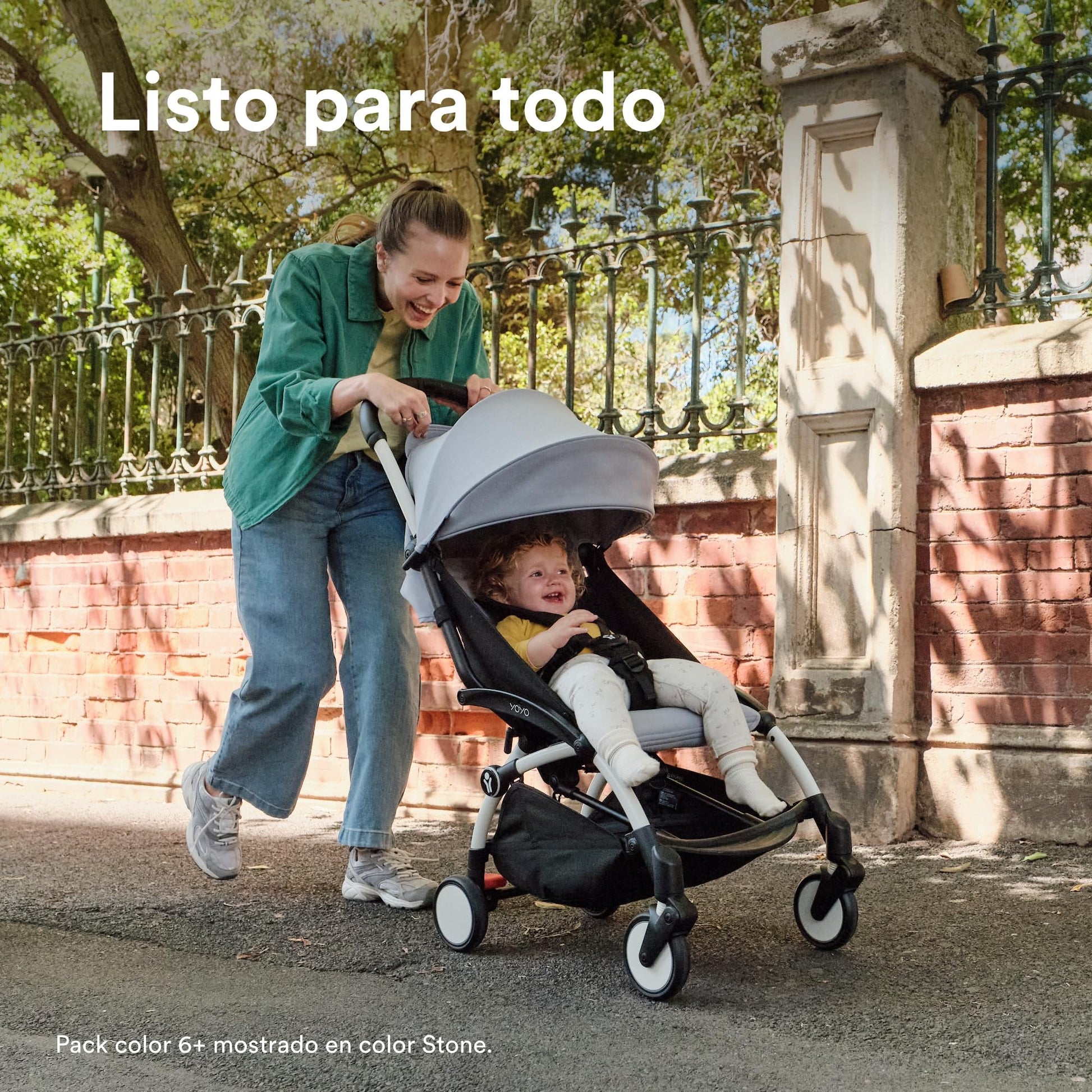 Carriola Stokke YOYO3 a partir de 6 meses - Incluye chasis negro/cojín de asiento Olive + dosel - Se pliega y despliega en un instante - Ligera y compacta - Compatible con equipaje de mano