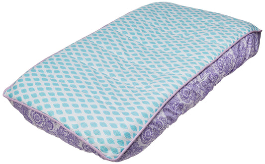 Bacati - Funda acolchada para cambiador de cachemira floral (lila/púrpura/hojas aguamarinas)