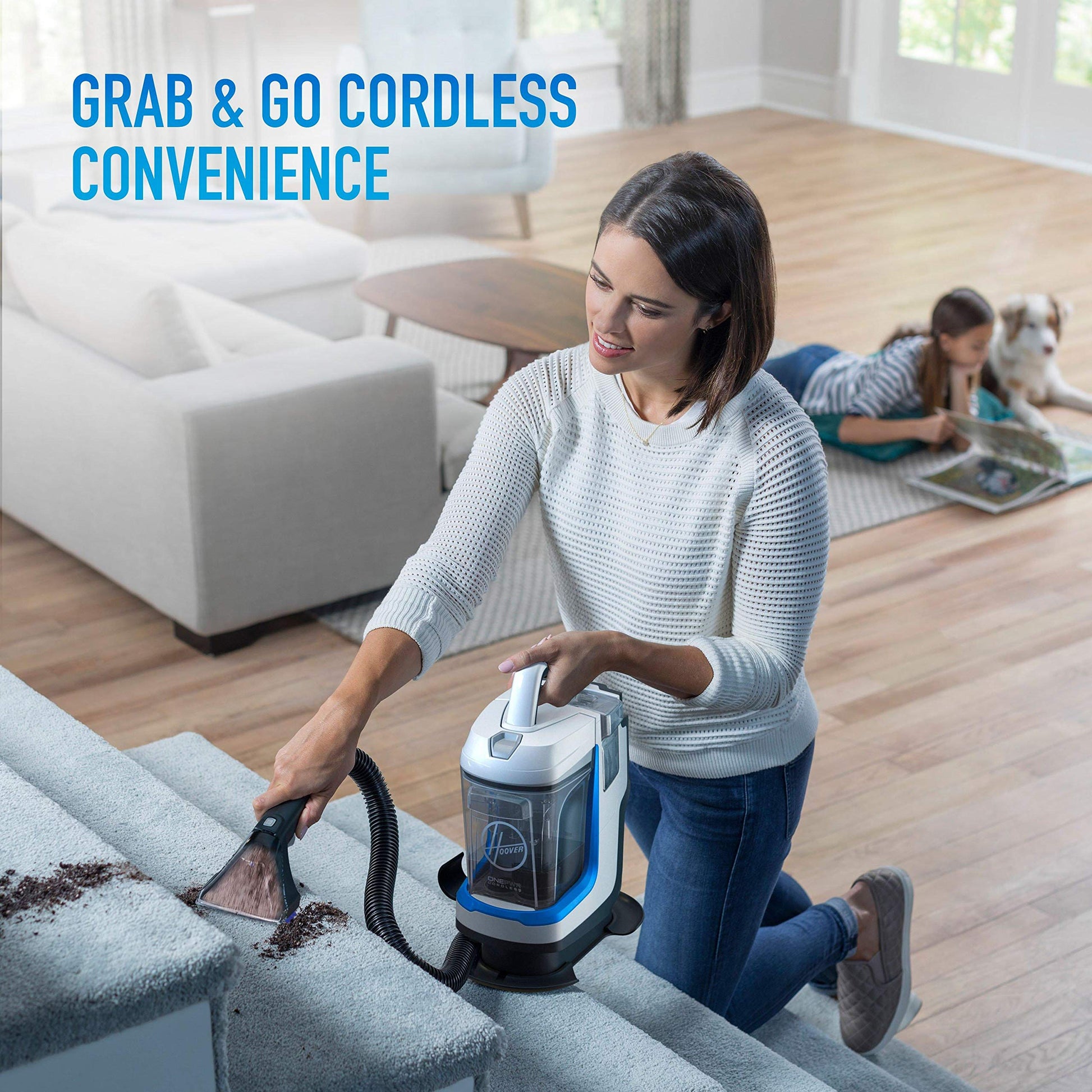 Hoover BH12001 Spotless Go - Removedor de Manchas y Manchas Funciona con Pilas, Color Azul