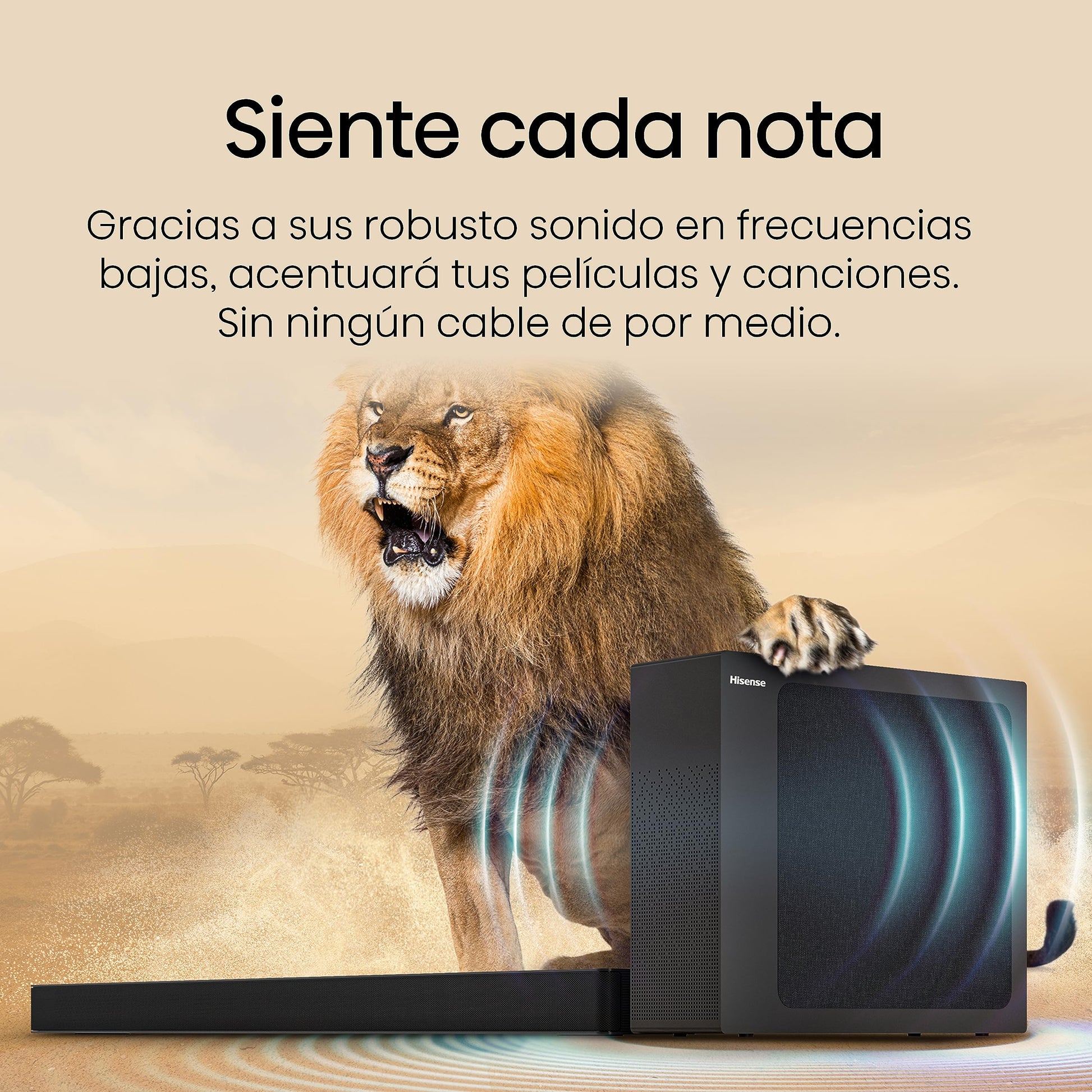 Hisense Barra de Sonido HS2100 (2023) 2.1 Ch 240W con DTS Virtual X, Subwoofer, HDMI eARC y Bluetooth
