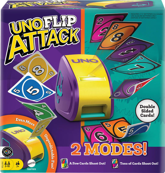 Juego de Mesa Mattel Games UNO Flip Attack para Niños de 7 Años en Adelante
