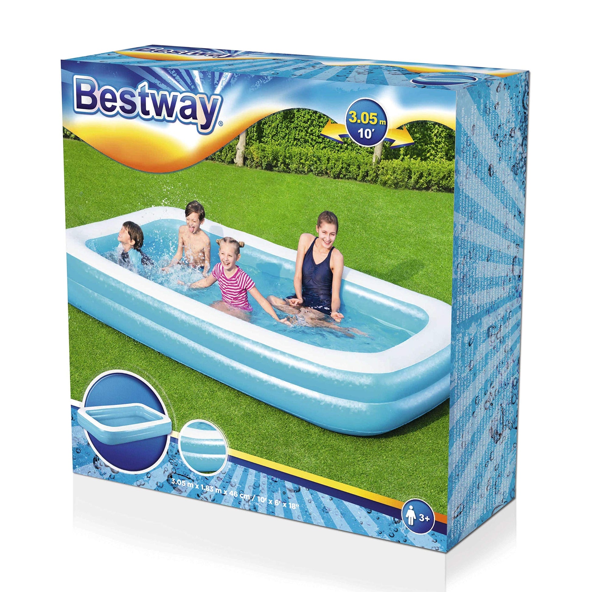 Bestway Alberca Inflable Rectangular 305 cm x 183 cm x 46 cm