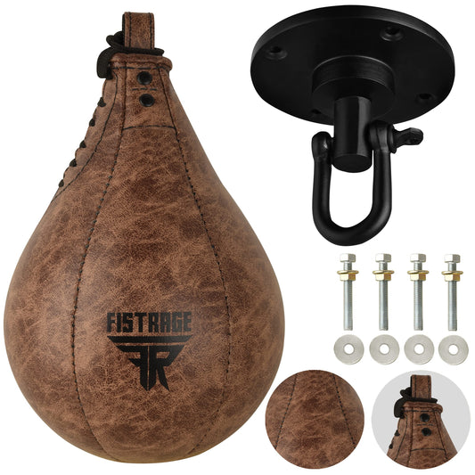 Bolsa de Boxeo Fistrage Negro con Kit de Entrenamiento Giratorio para MMA Muay Thai