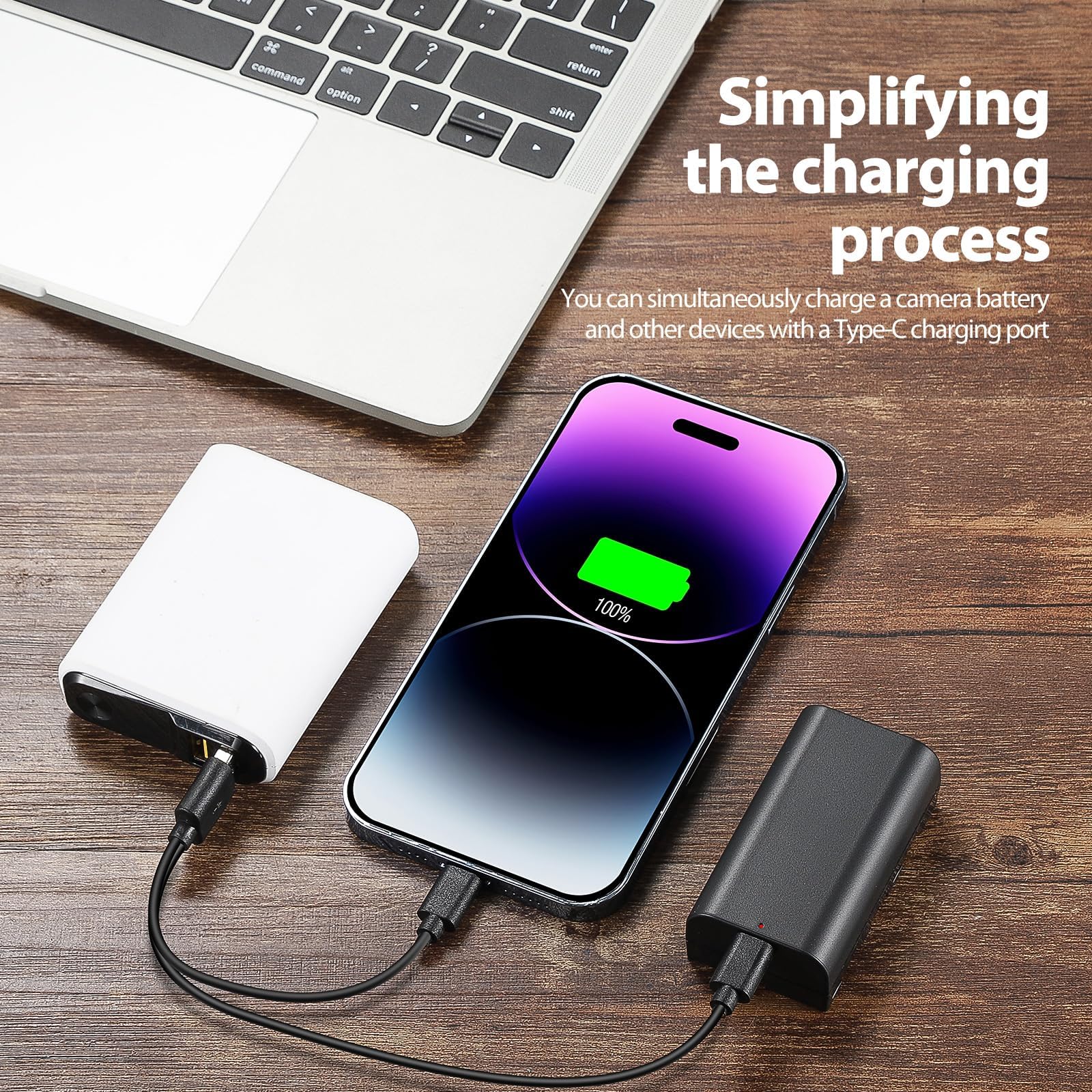 Baterías de Repuesto ENEOGN NP-F550 USB-C con Carga Directa de 2900mAh (Paquete Doble) para NP-F550, Compatible con Sony NP F970, F960, F770, F750, F570, F530, F330, CCD-SC55, TR516, TR716, TR818
