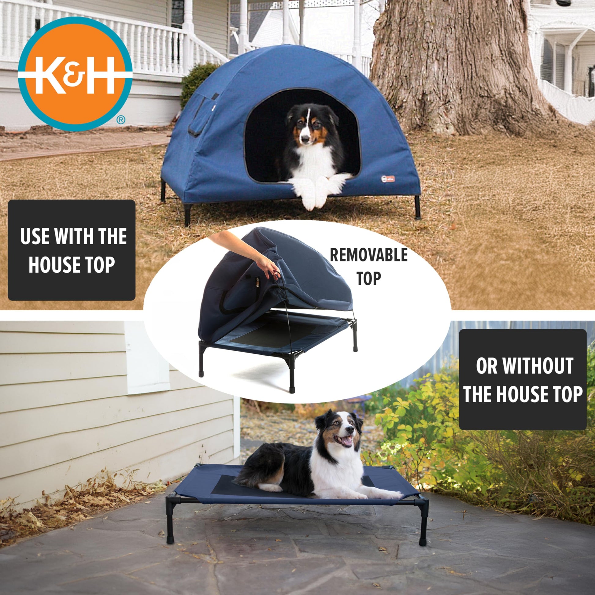 Cuna Elevada Original K&H Pet Products Azul Marino para Mascotas