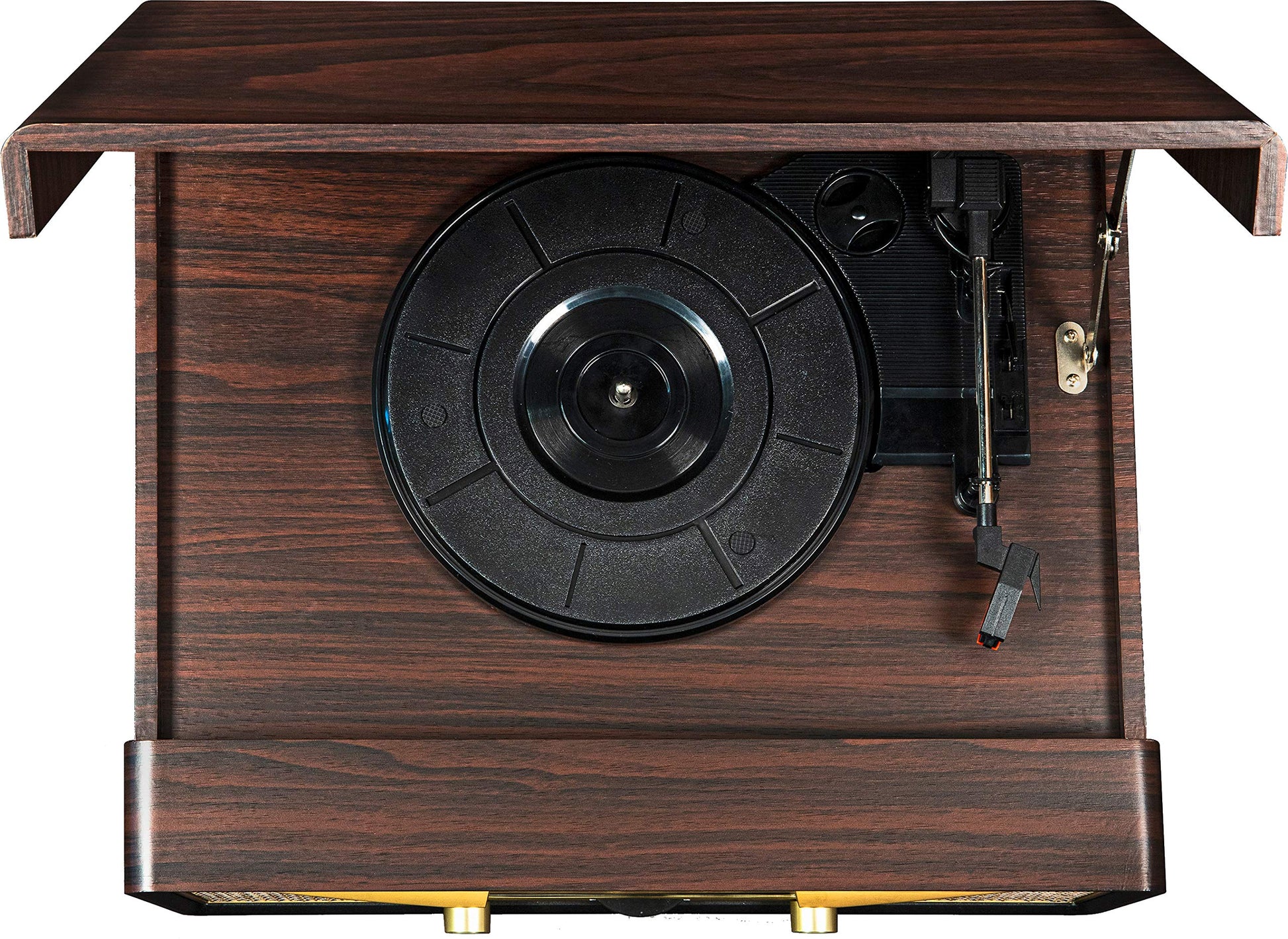 Crosley CR7016A-MA Rhapsody - Tocadiscos de 3 velocidades con Bluetooth, Radio Am/FM, Reproductor de CD y Entrada Auxiliar, Caoba
