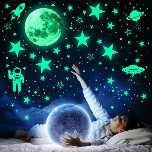 Pegatinas de Pared de Estrellas que Brillan en la Oscuridad para Decoración de Habitaciones de Niños y Guarderías