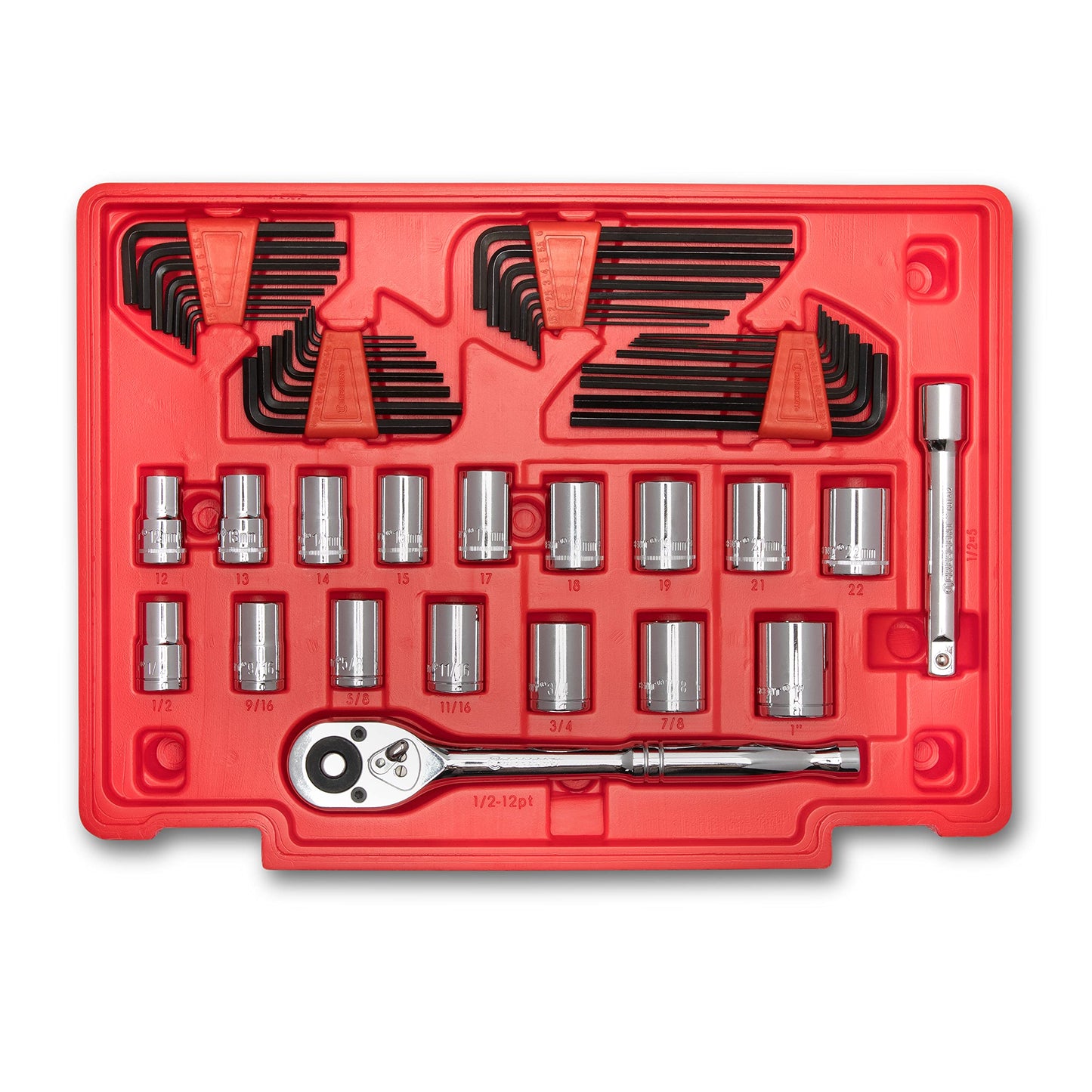Crescent - Juego de herramientas manuales de 229 piezas de 1/4", 3/8" y 1/2" con caja de almacenamiento de 3 cajones - CTK229C