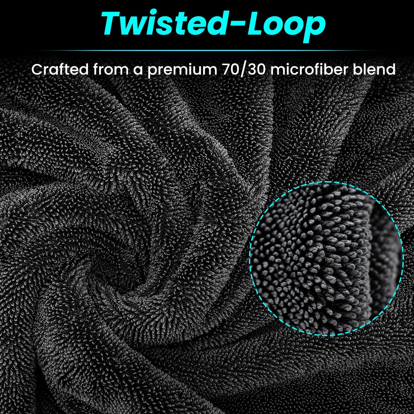 Toallas de Microfibra Mysticline Azul, Ultra Absorbentes sin Pelusa Residual para Coches