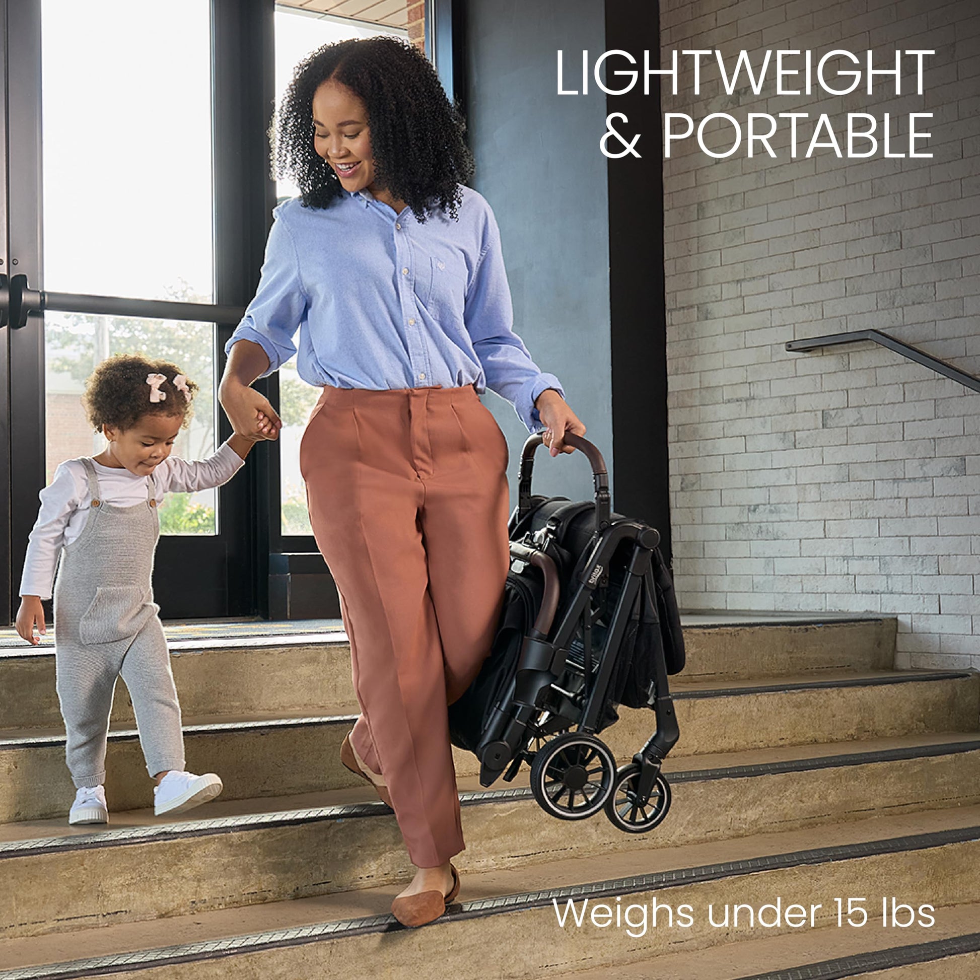 Britax Juniper - carriola compacto sobre la marcha, sistema Fastpack sin esfuerzo con plegado rápido con una sola mano, portátil y ligero para viajes, asa de transporte integrada, telas de