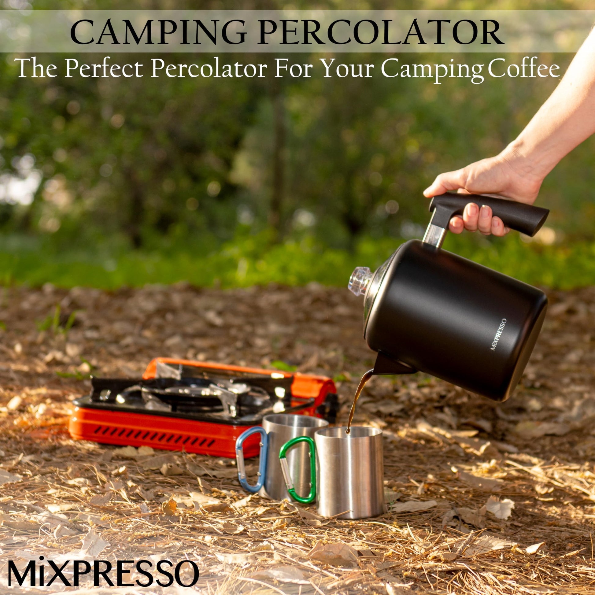 Estufa de Café Mixpresso Negro Acero Inoxidable con Mango de Tacto Frío