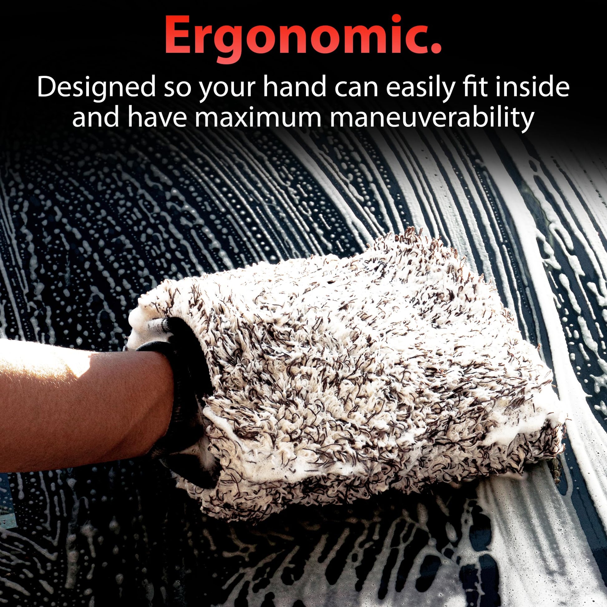 Manopla de Microfibra Adam's de Felpa Suave para Lavado Seguro de Coches