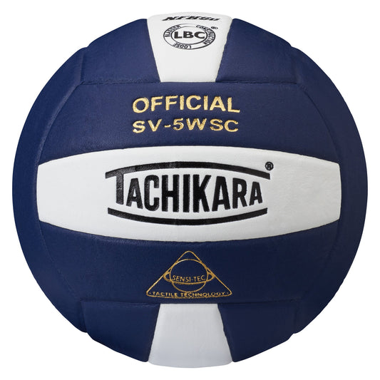 Balón de Voleibol Tachikara Blanco Azul Marino Compuesto de Alto Rendimiento Oficial